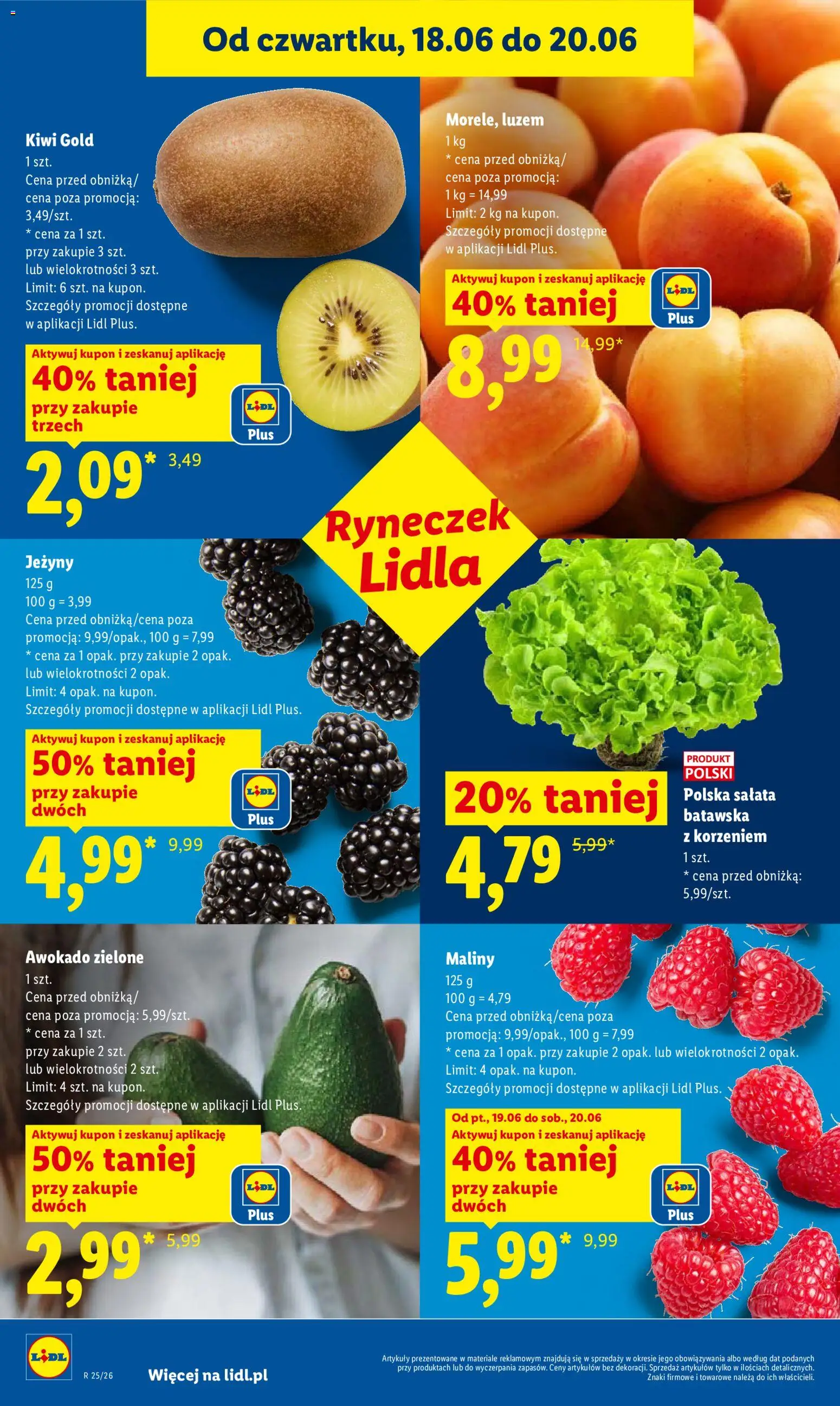 Lidl Polsko leták od 18.06.2026 | Strana: 40 | Produkty: Kiwi, Maliny