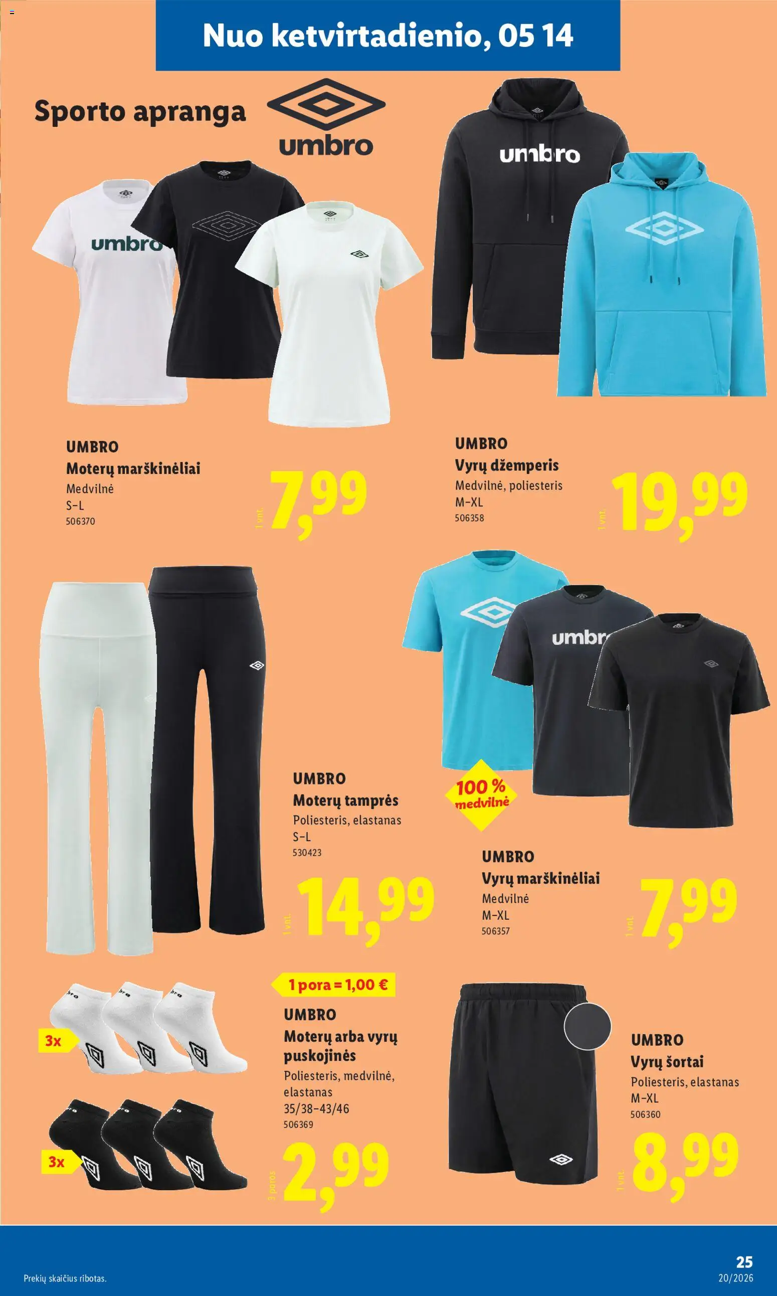 LIDL akcijos nuo 11.05.2026 | Puslapis: 25 | Prekių: Marškinėliai, Džemperis, Šortai, Tamprės