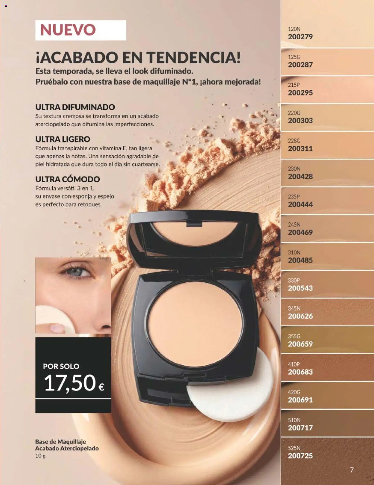 Catálogo AVON campaña 8 │ válido desde el 01/08/2026 | Página: 7 | Productos: Esponja, Maquillaje, Base de maquillaje, Espejo