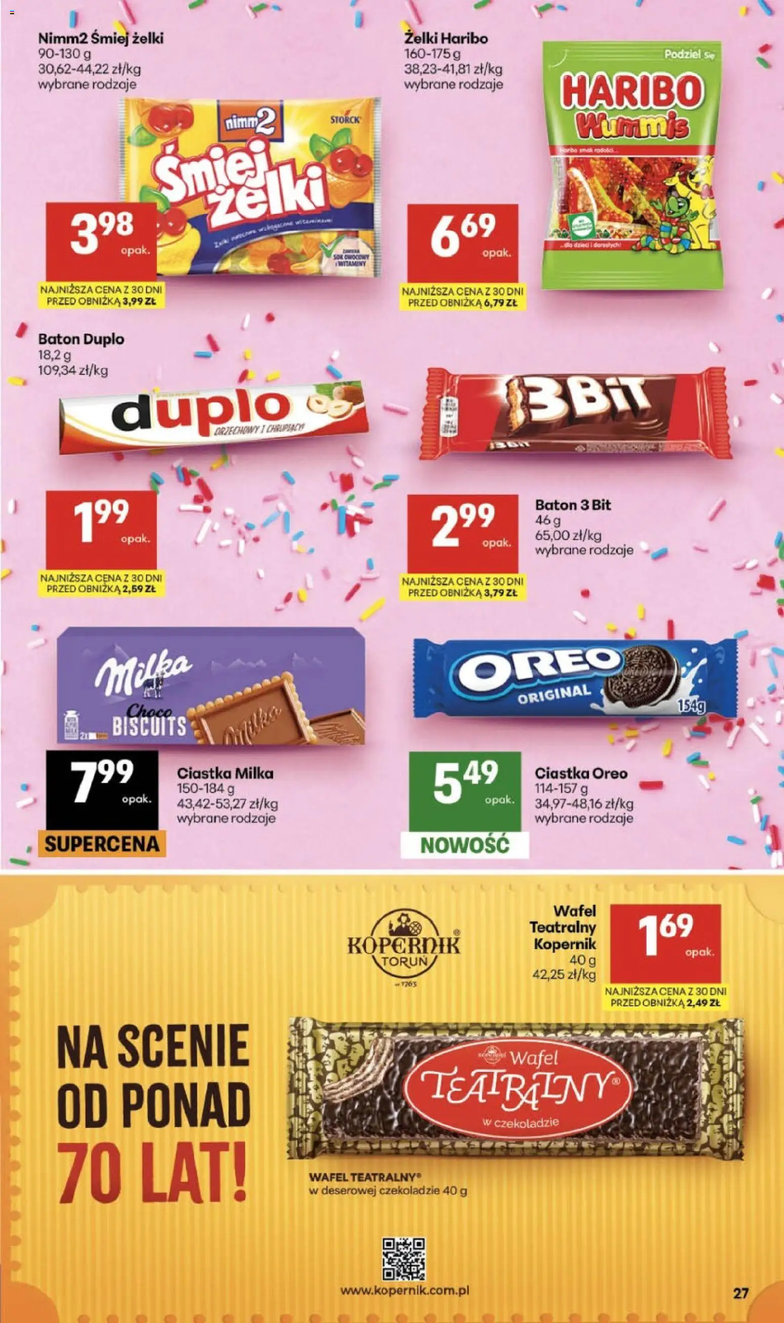 Delikatesy Centrum gazetka od 13.08.2026 | Strona: 27 | Produkty: Żelki haribo, Ciastka Oreo, Sok, Ciastka