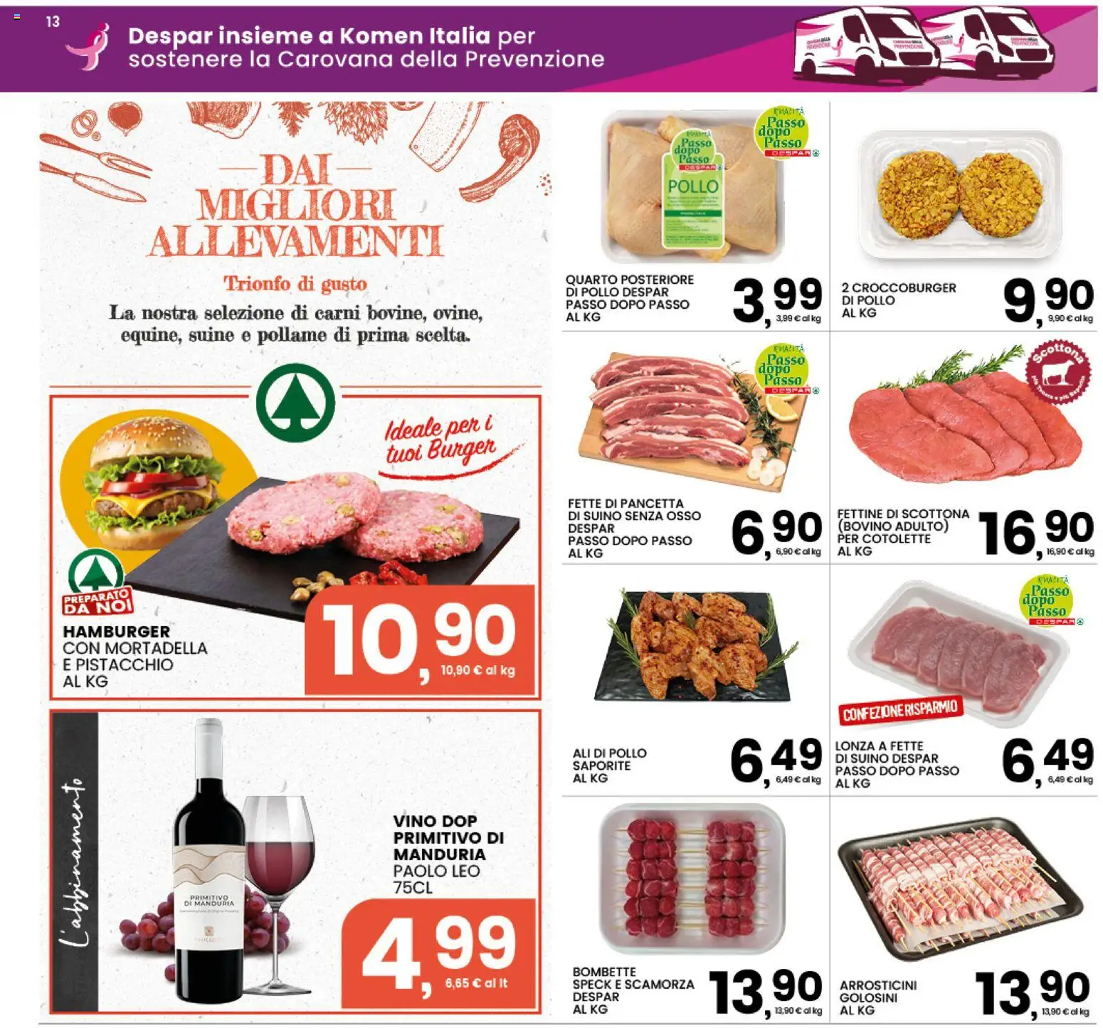Volantino Interspar del 12/10/2026 | Pagina: 13 | Prodotti: Bovino, Pistacchio, Pancetta, Mortadella