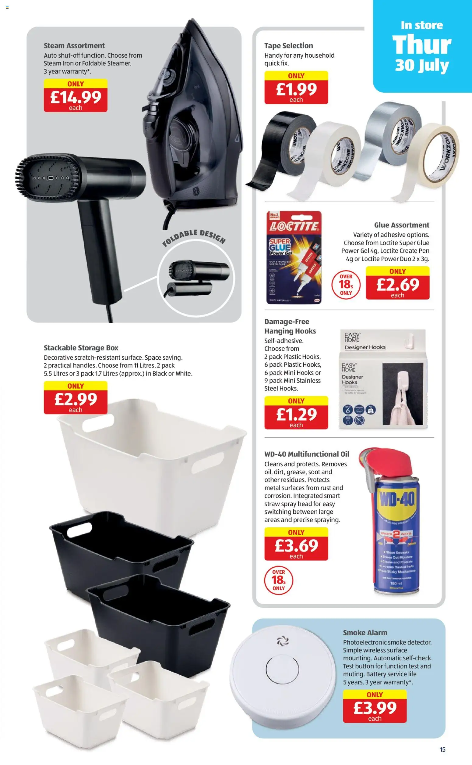 {H1} | Page: 15 | Products: Box, Smoke alarm, Hooks, Iron