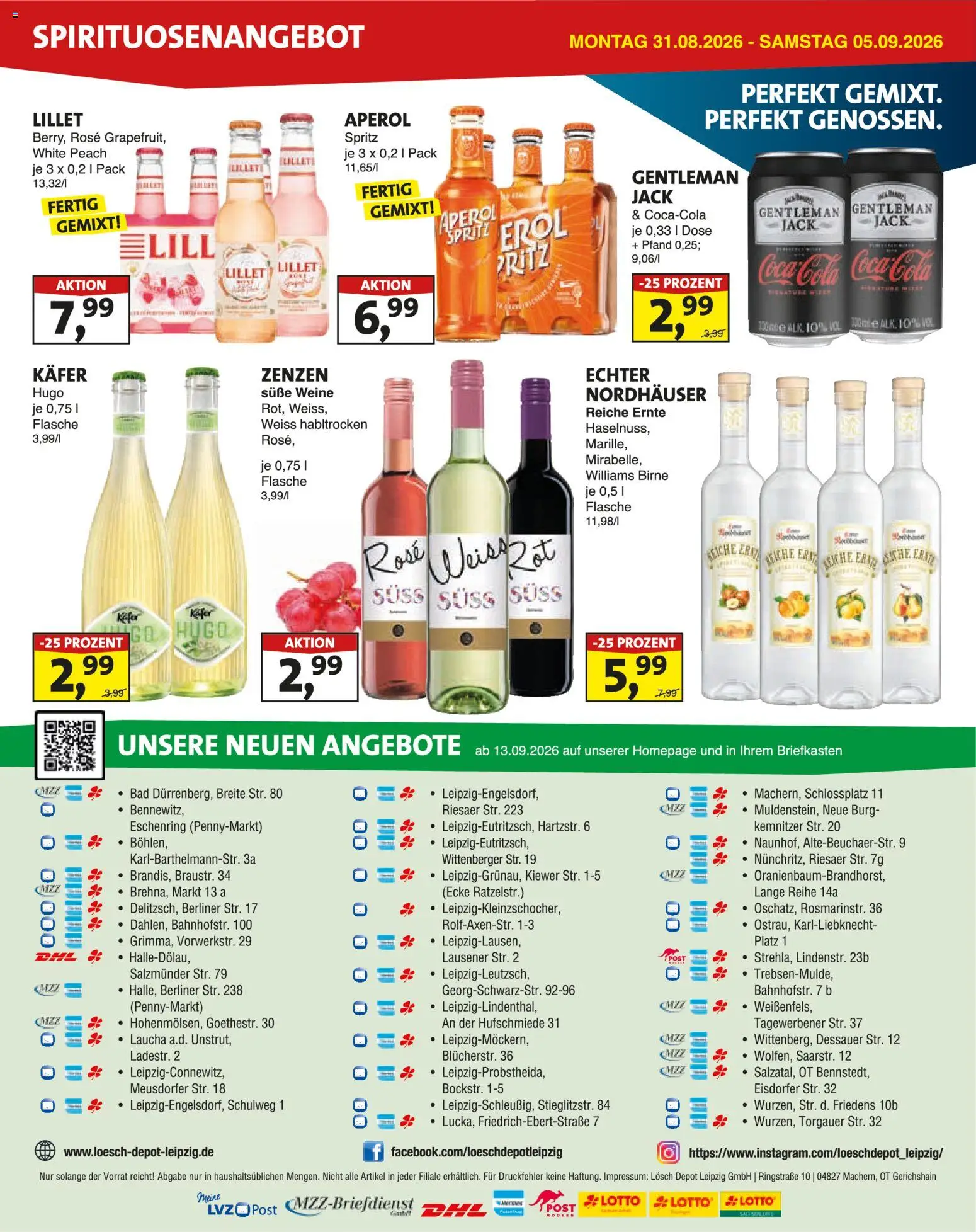 Lösch Depot Prospekt – gültig ab 31.08.2026 | Seite: 4 | Produkte: Coca cola, Lillet, Aperol, Hugo