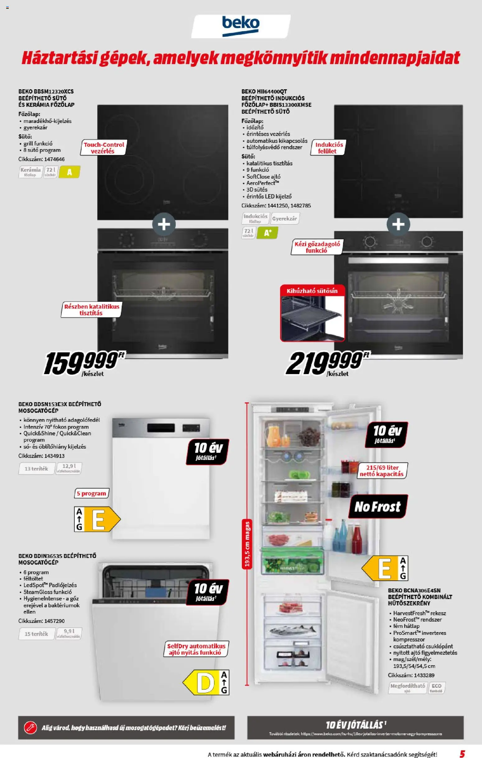 Media Markt akciós ujság - amely érvényes a következő dátumtól: 08.04.2026 | Oldal: 5 | Termékek: Hűtőszekrény, Kompresszor, Mosogatógép, Grill