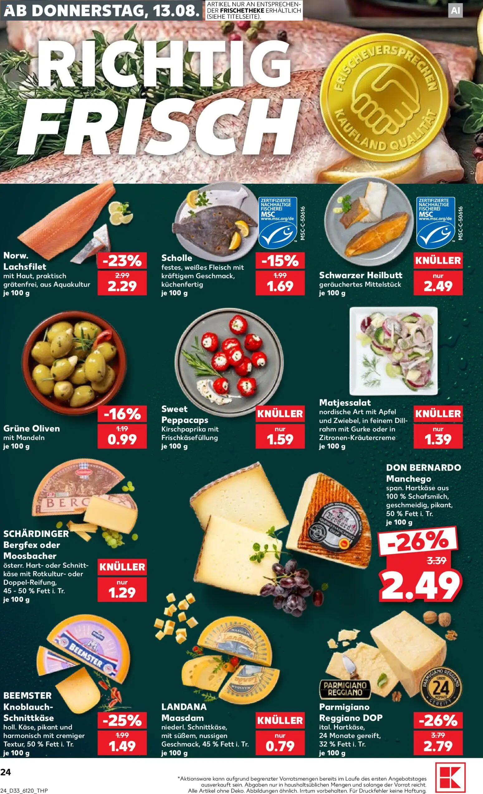 Kaufland Prospekt Bremen – gültig ab 13.08.2026 | Seite: 24 | Produkte: Käse, Äpfel, Knoblauch, Dill