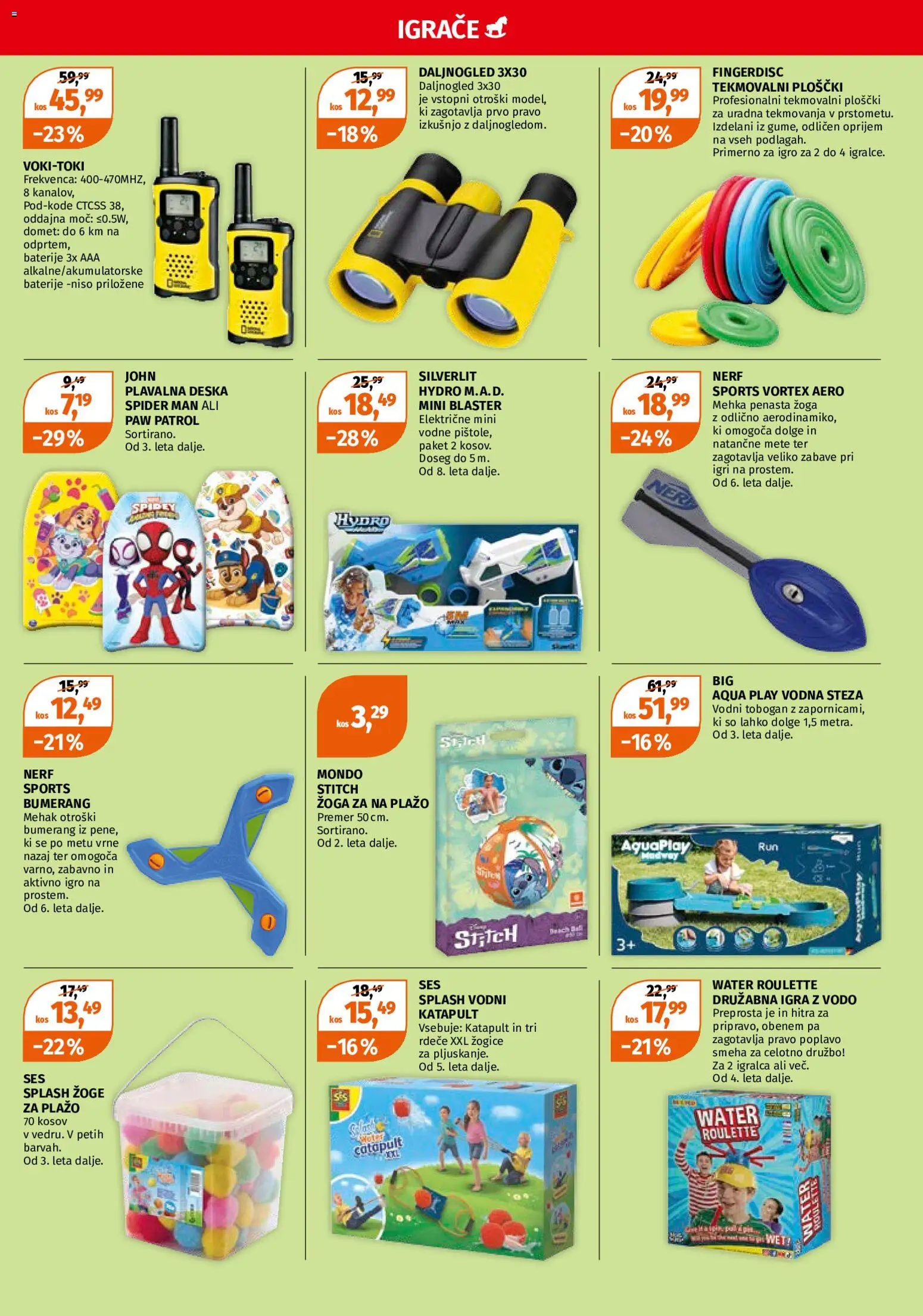 Novi Müller katalog ponudbe – veljaven od 25.05.2026 | Stran: 3 | Izdelki: Igra, Tobogan, Baterije, Kos