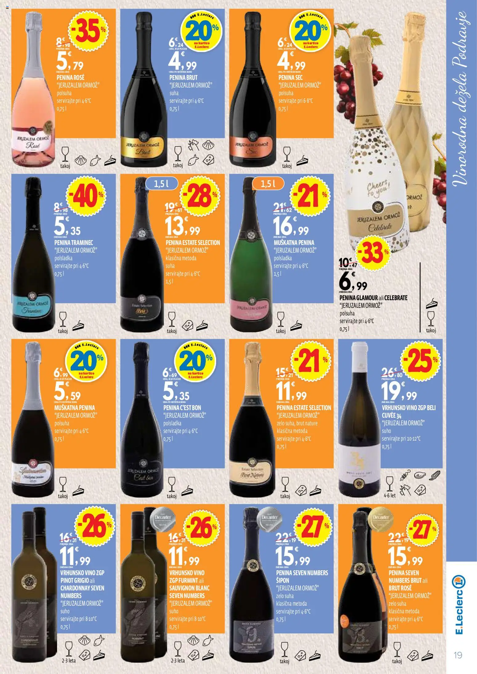 Novi E.leclerc katalog ponudbe – veljaven od 13.10.2026 | Stran: 19 | Izdelki: Penina, Vino