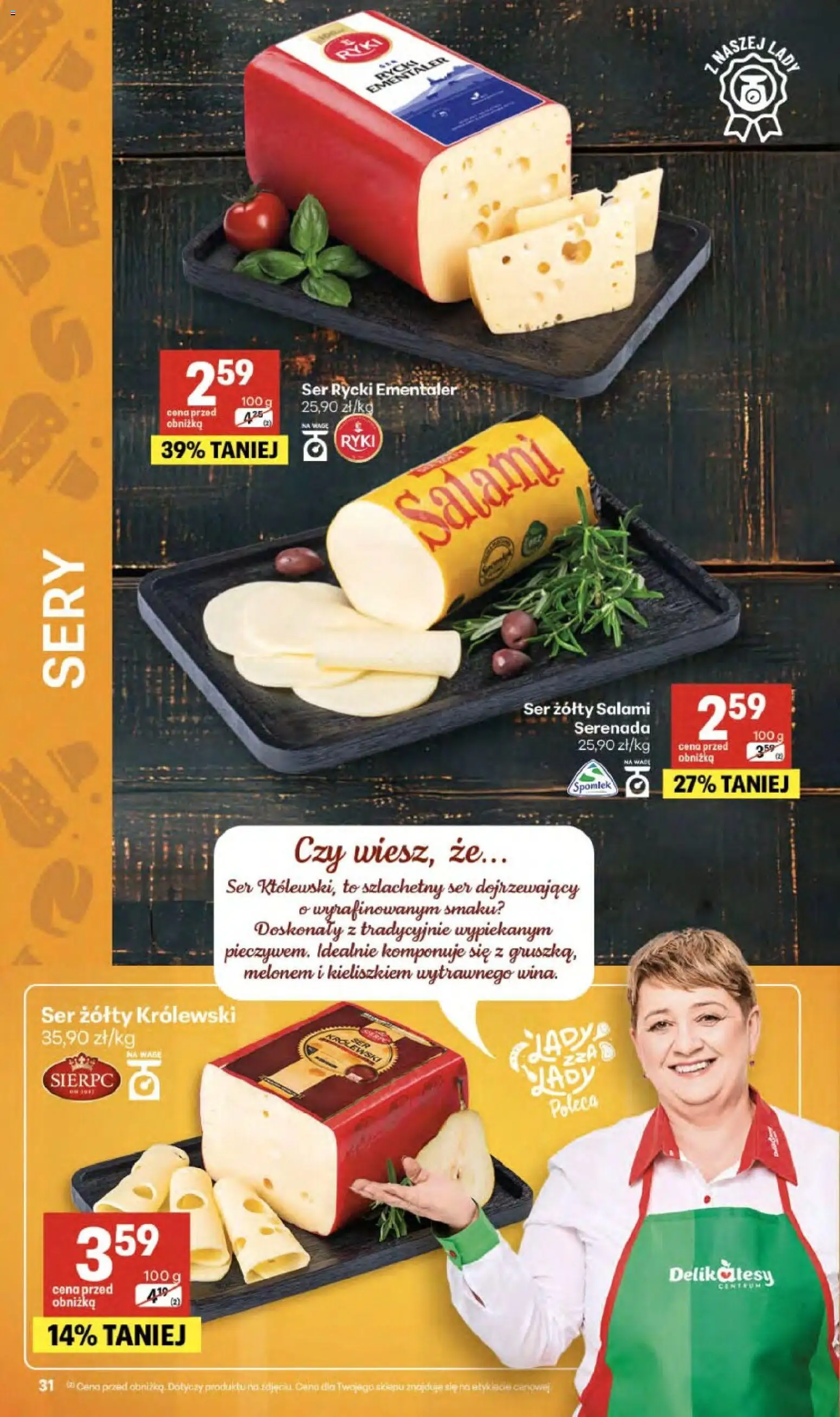 Delikatesy Centrum gazetka od 03.06.2026 | Strona: 31 | Produkty: Ser żółty, Ser dojrzewający, Ser, Salami