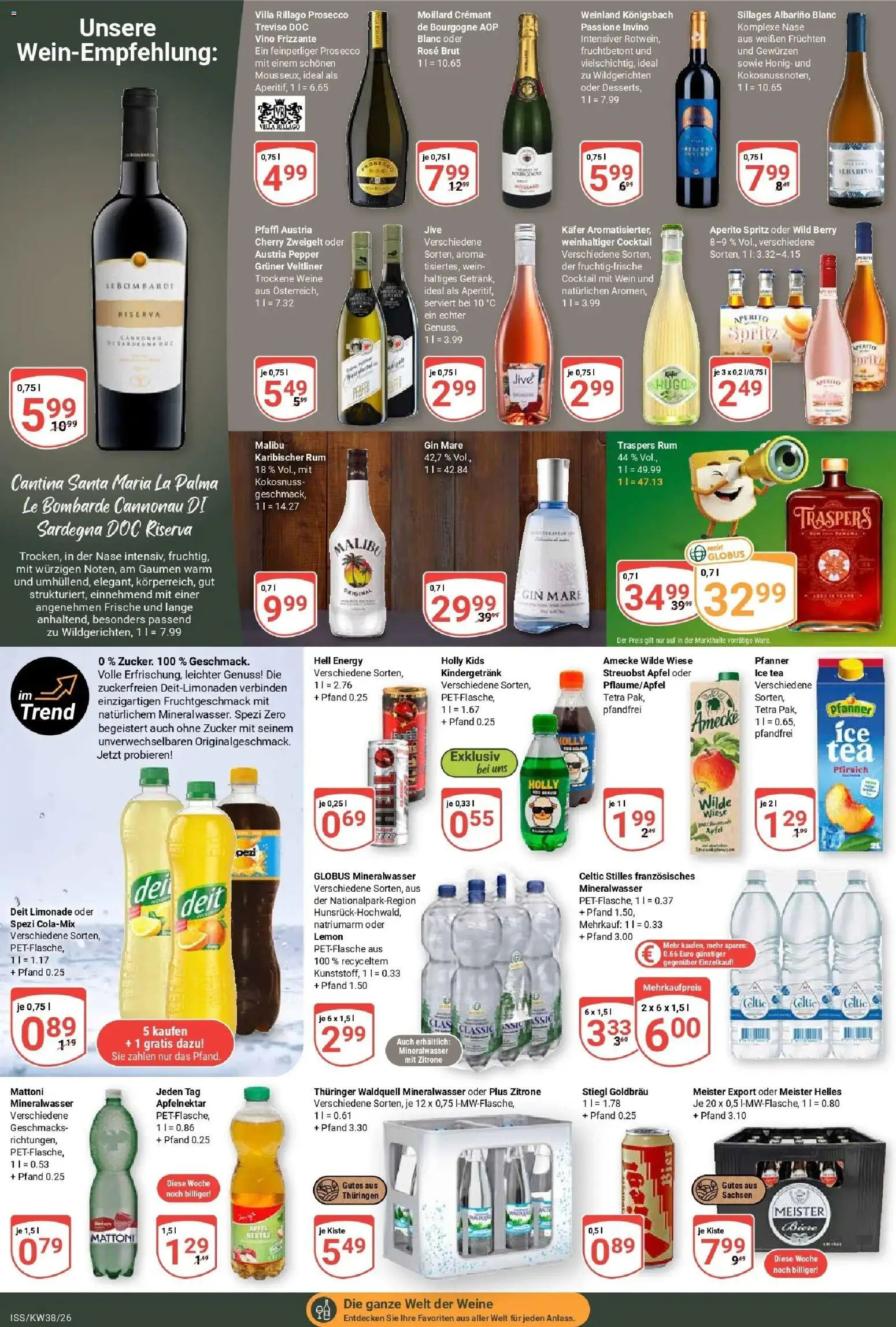 Globus Prospekt Isserstedt (ab 14.09.2026) » Angebote online | Seite: 16 | Produkte: Rum, Äpfel, Zucker, Gin