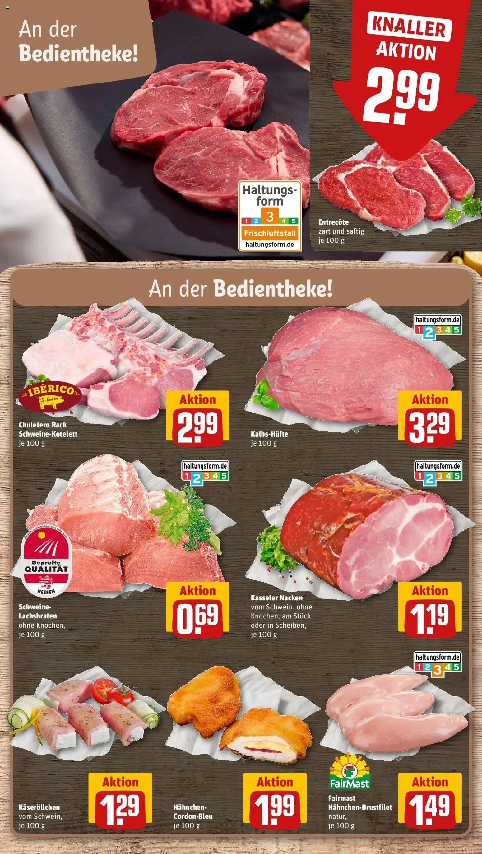 REWE Prospekt ab 21.09.2026 zum Blättern » Angebote | Seite: 14 | Produkte: Hahnchen, Entrecote, Kasseler nacken