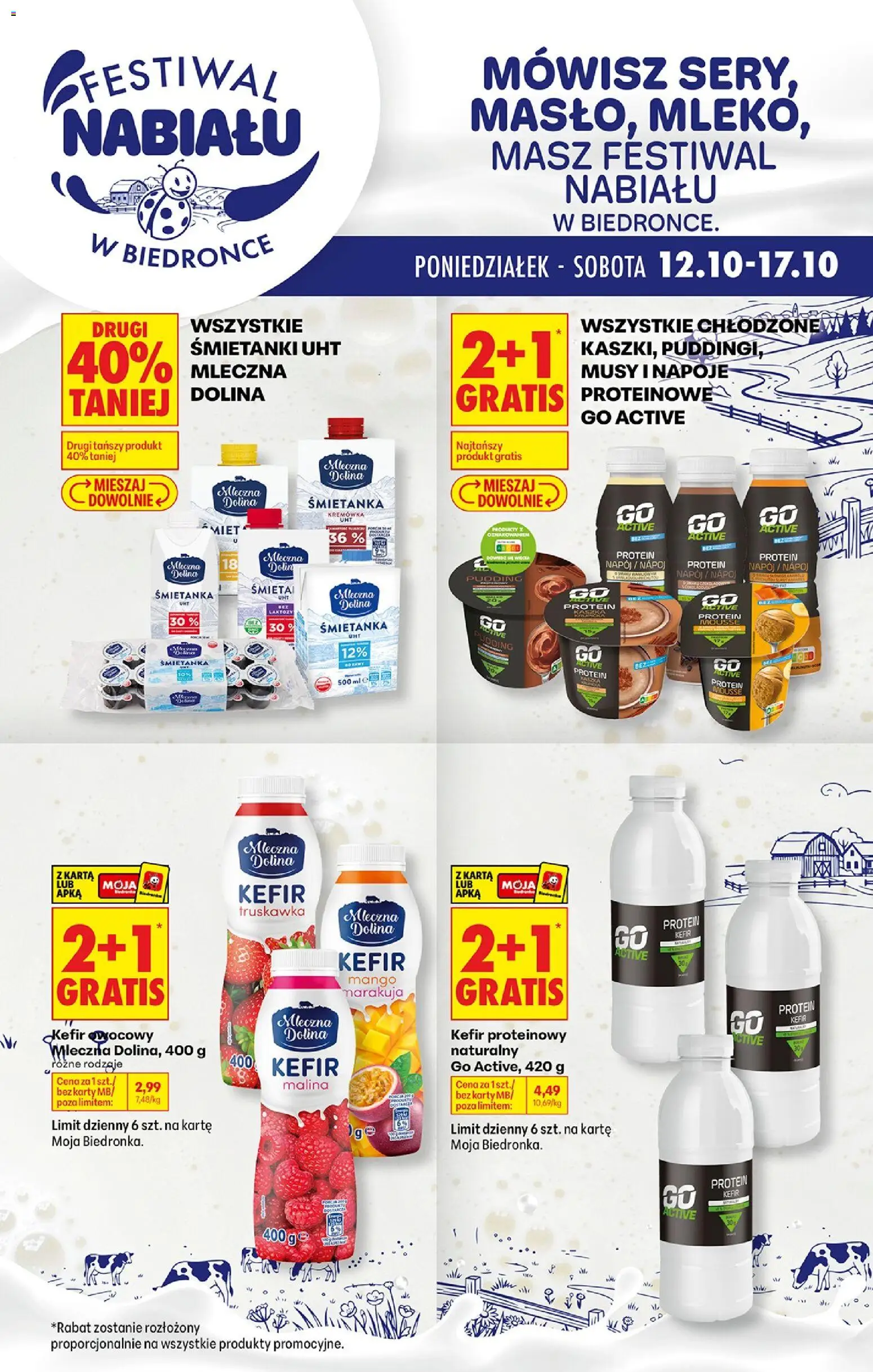 Biedronka gazetka - Festiwal nabiału od 13.10.2026 | Strona: 1 | Produkty: Mango, Napoje proteinowe, Karta, Protein pudding