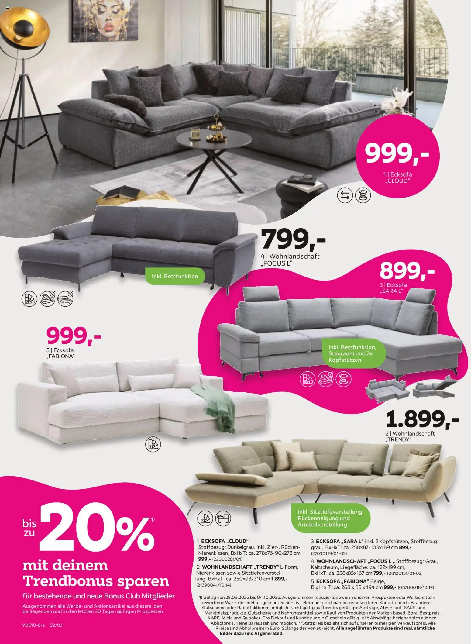 Mömax Prospekt – gültig ab 28.09.2026 | Seite: 2 | Produkte: Miele, Wohnlandschaft, Ecksofa, Bilder