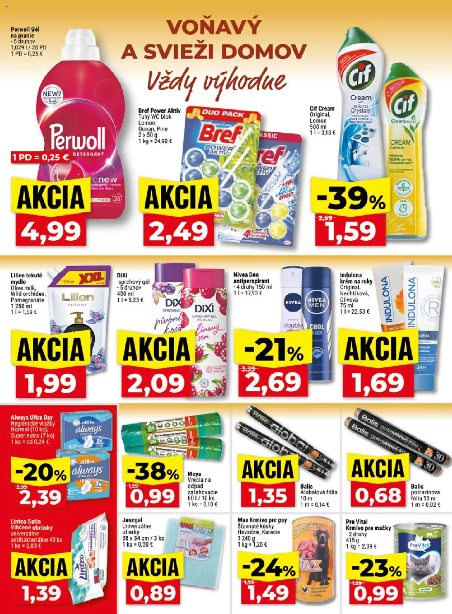 Nové Klas akcie – leták je platný od 24.08.2026 | Strana: 25 | Produkty: Perwoll, Krém, Utierky, Indulona