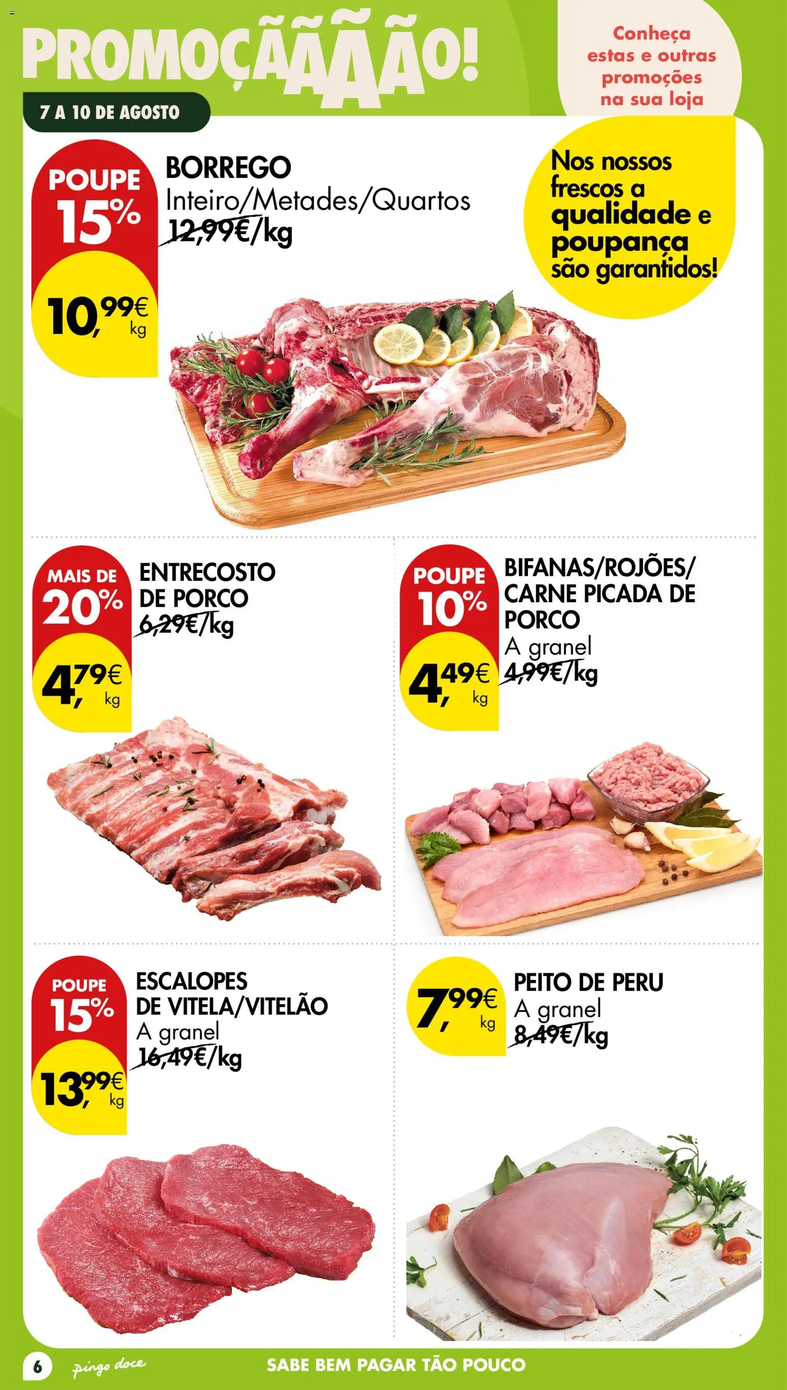 Pingo Doce Poupe este Fim de Semana │ válido de 07/08/2026 | Página: 6 | Produtos: Peito de peru, Peru, Carne picada, Carne