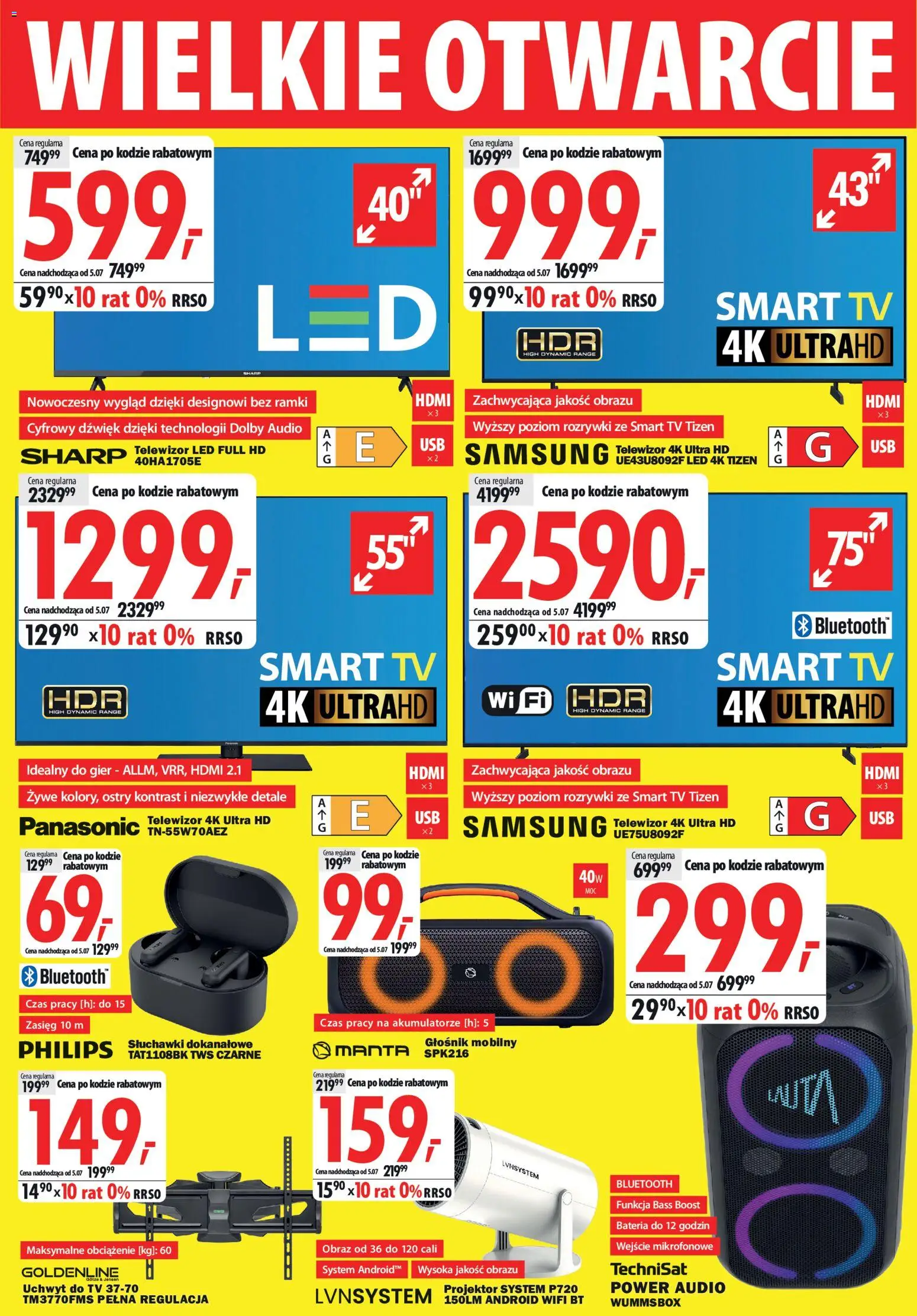 Mediaexpert promocje - Wielkie otwarcie Niepołomice od 25.06.2026 | Strona: 2 | Produkty: Telewizor, Audio, Słuchawki, Głośnik
