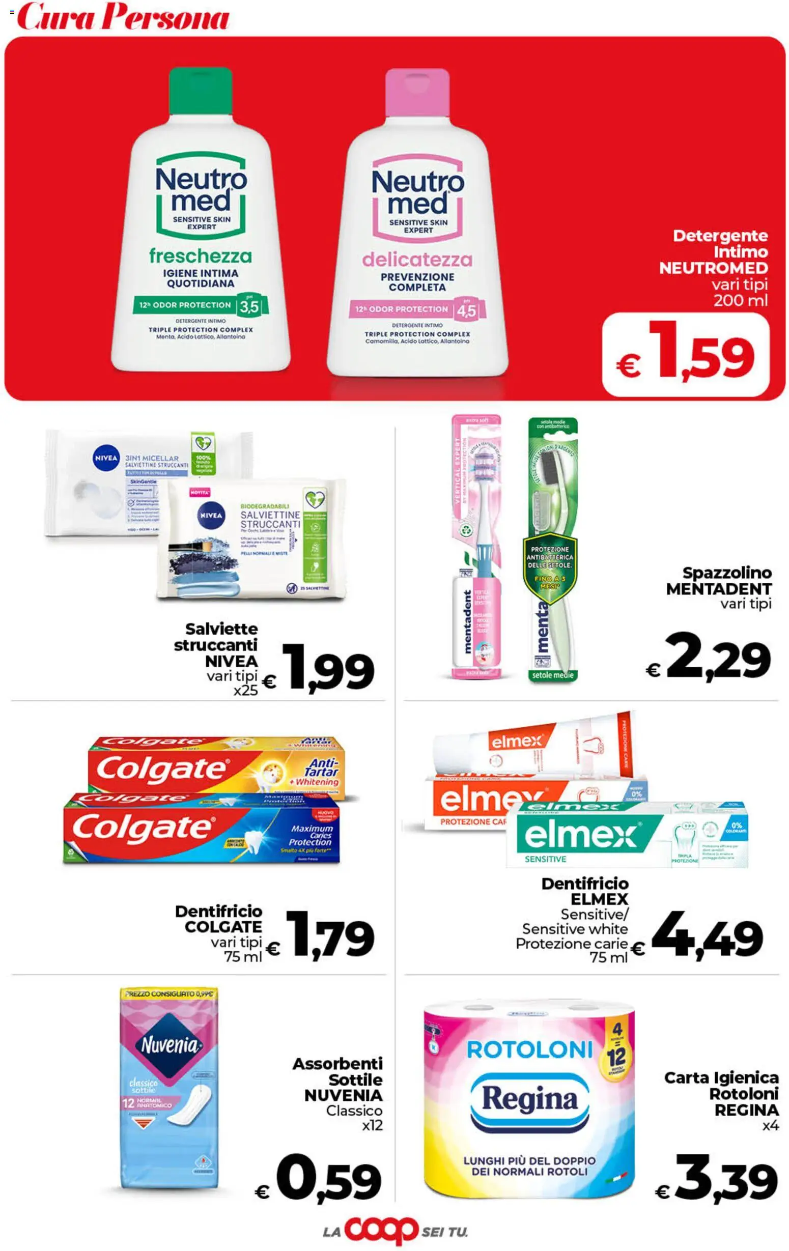 Volantino COOP del 21/07/2026 | Pagina: 41 | Prodotti: Salviette struccanti, Dentifricio, Detergente intimo, Detergente