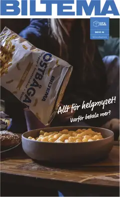 Biltema erbjudanden dryck, snacks och godis - Förhandsvisning av reklamblad från butik Biltema aktuell från 21/08/2026