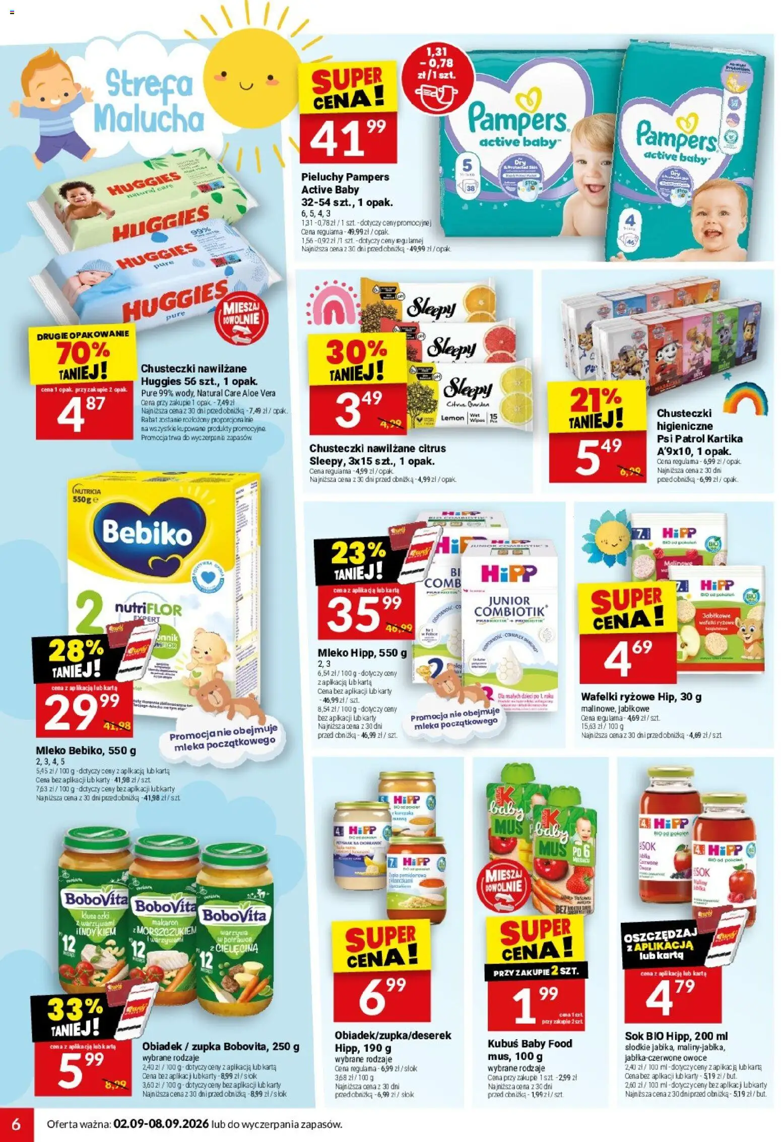 Twój Market gazetka od 02.09.2026 | Strona: 6 | Produkty: Chusteczki nawilżane, Chusteczki, Makaron, Warzywa