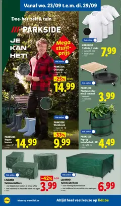 PARKSIDE Werkbroek, maten 48 - 58 - Voorbeeld van een folder van Lidl, geldig van 21/09/2026 | Pagina: 24 | Producten: Laarzen, Trolley, Regenlaarzen, Banken