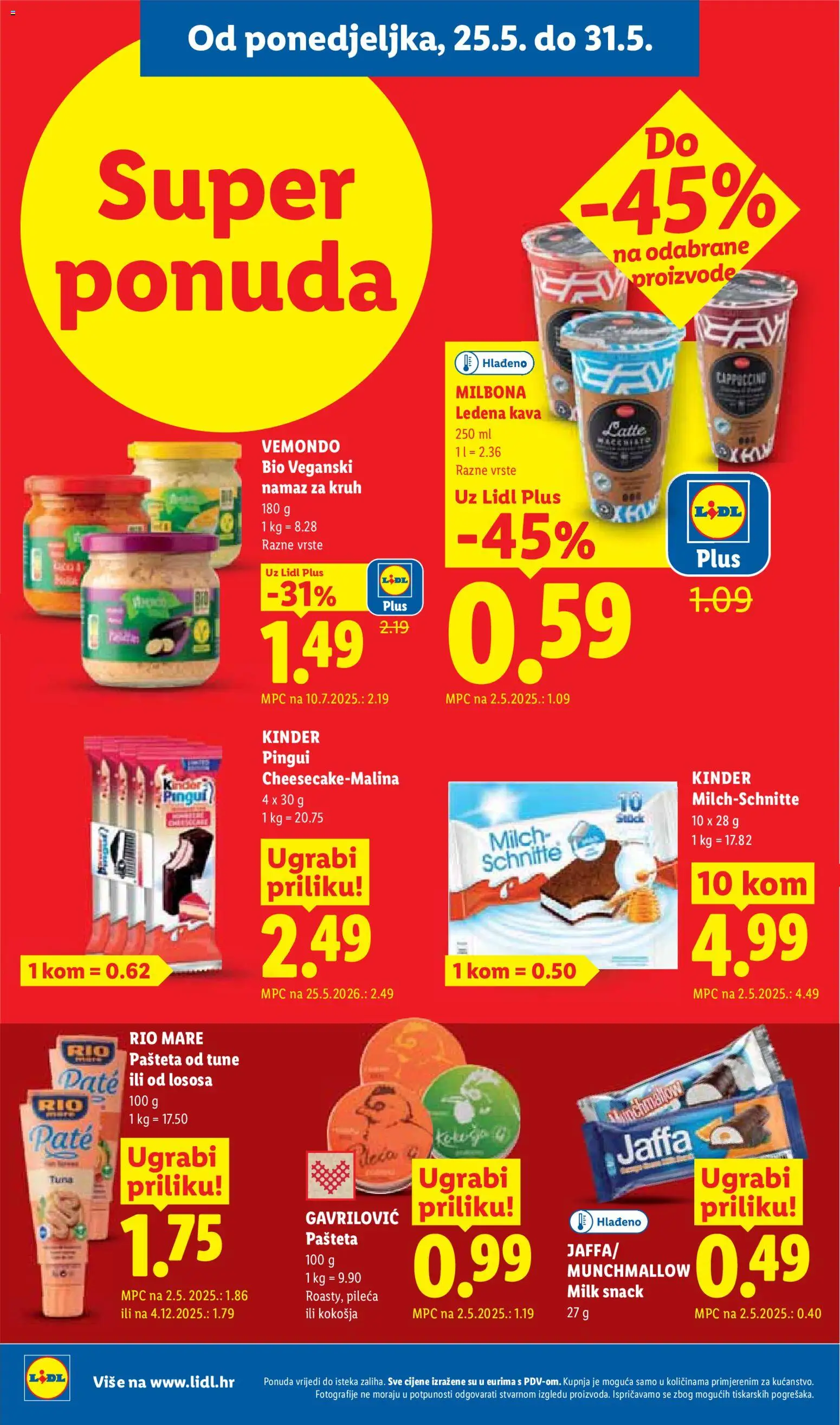 Lidl katalog | vrijedi od 25.05.2026 | Stranica: 6 | Proizvodi: Kruh, Ledena kava, Cappuccino, Namaz