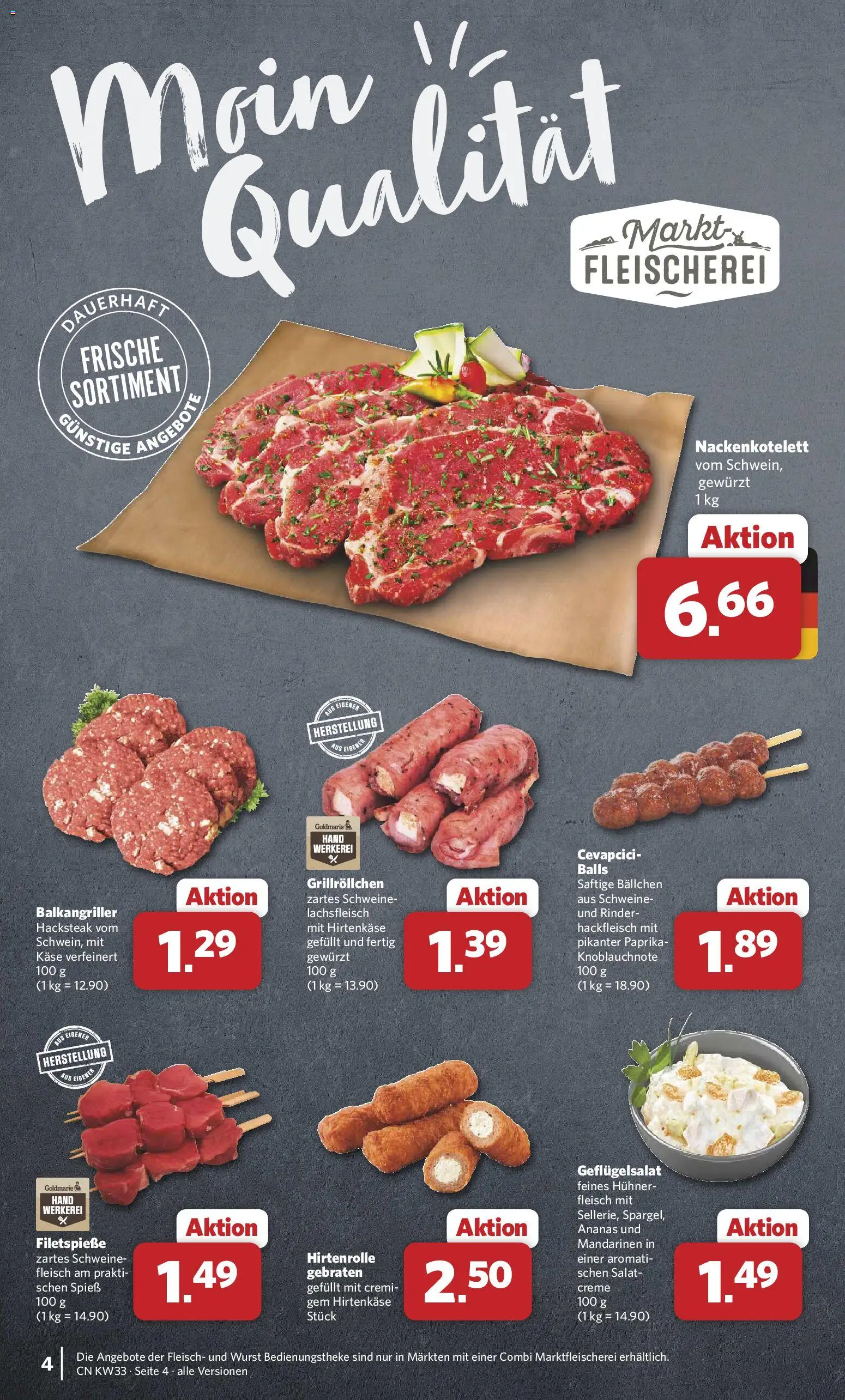 Combi Prospekt – gültig ab 10.08.2026 | Seite: 4 | Produkte: Cevapcici, Ananas, Fleisch, Hackfleisch
