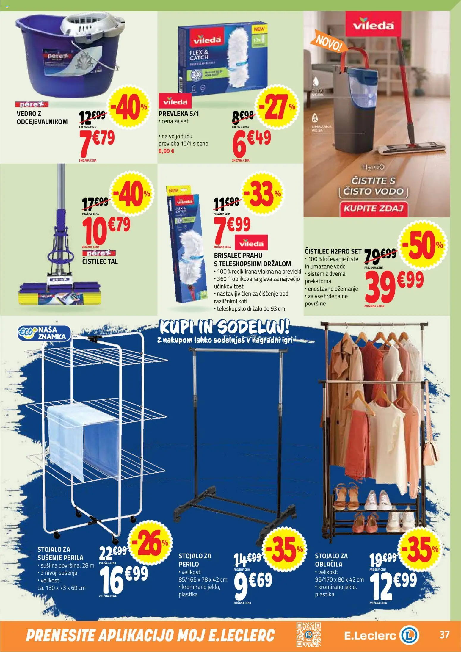Novi E.leclerc katalog ponudbe – veljaven od 09.09.2026 | Stran: 37 | Izdelki: Prevleka, Oblacila, Vedro