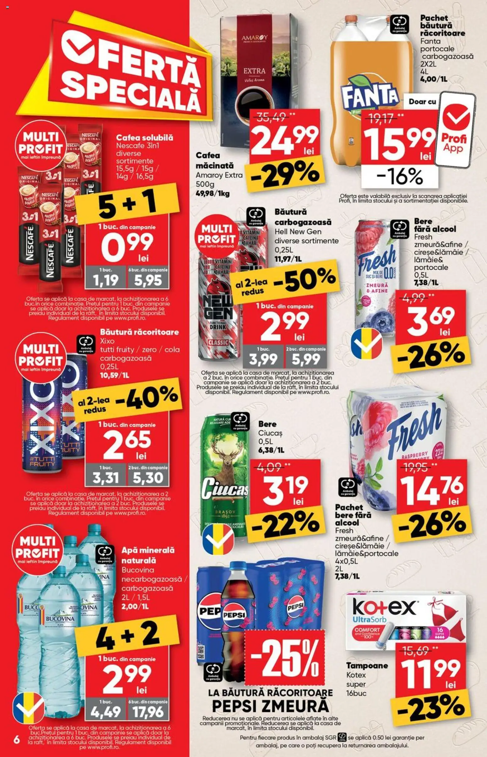 Noul catalog Profi – valabil de la 27.05.2026 | Pagină: 6 | Produse: Afine, Zmeură, Yazı tahtası kalemi, Apă
