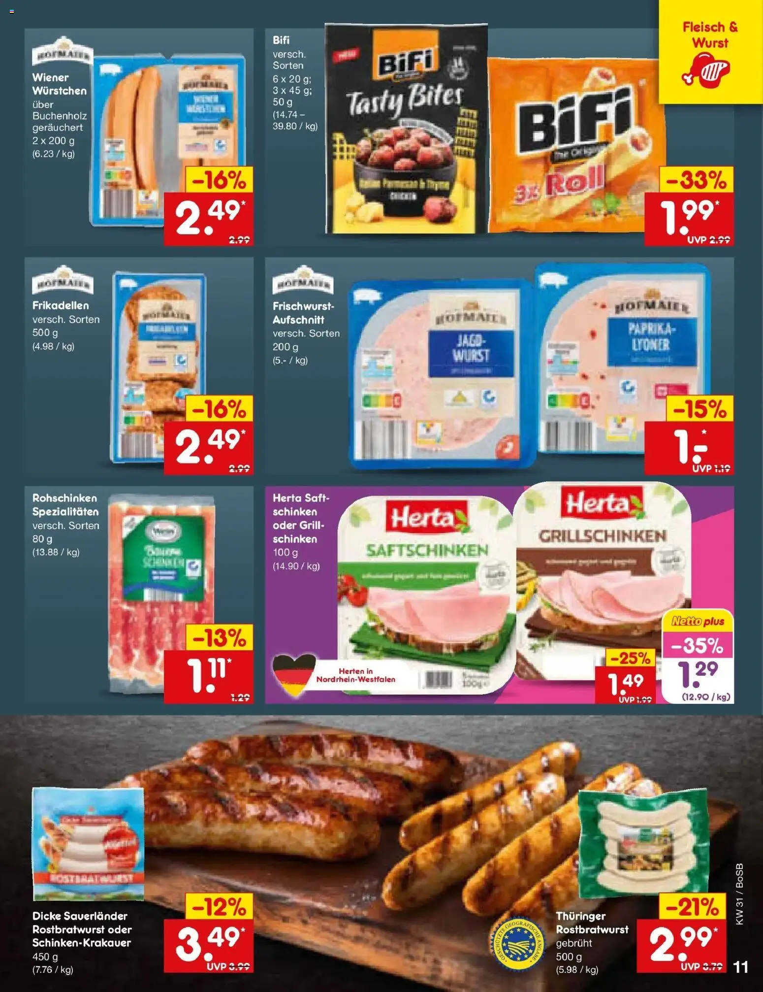 Netto Marken-Discount Prospekt Bochum – gültig ab 27.07.2026 | Seite: 17 | Produkte: Grill, Bifi, Paprika, Fleisch