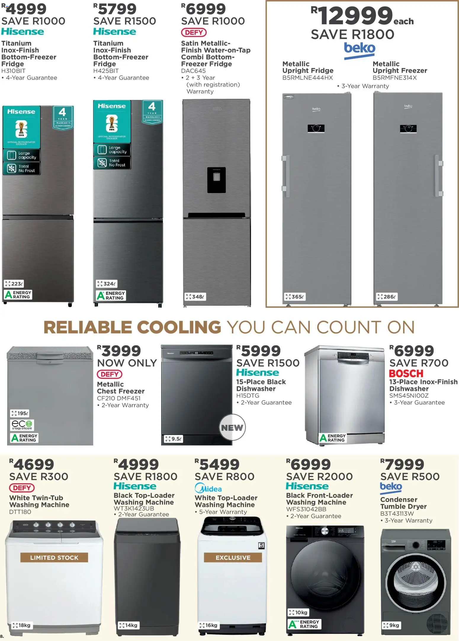 New House and Home catalogue – valid from 08.06.2026 | Page: 8 | Products: Dishwasher, Freezer fridge, Chest freezer, Stock
