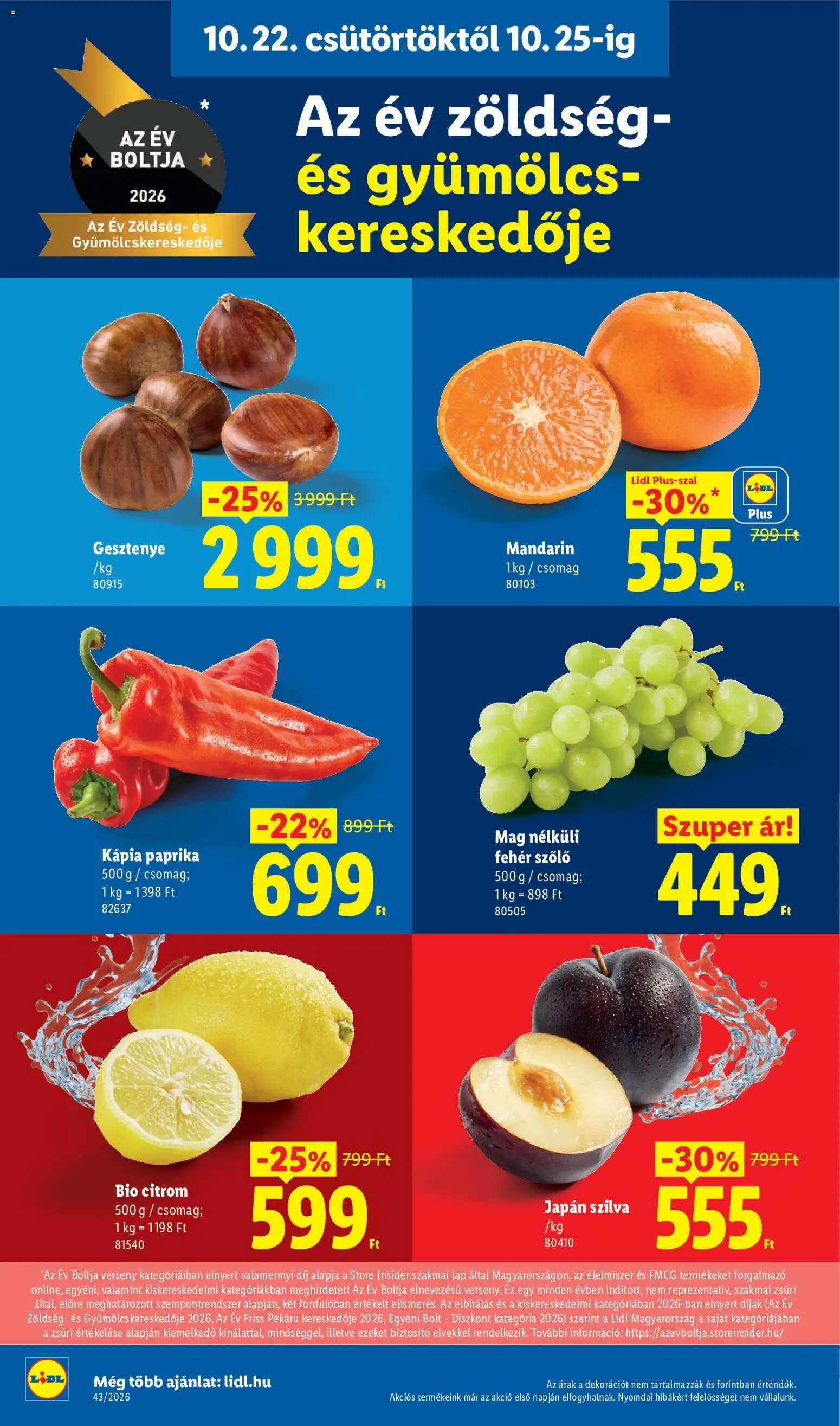 Lidl akciós ujság - amely érvényes a következő dátumtól: 2026.10.22. | Oldal: 10