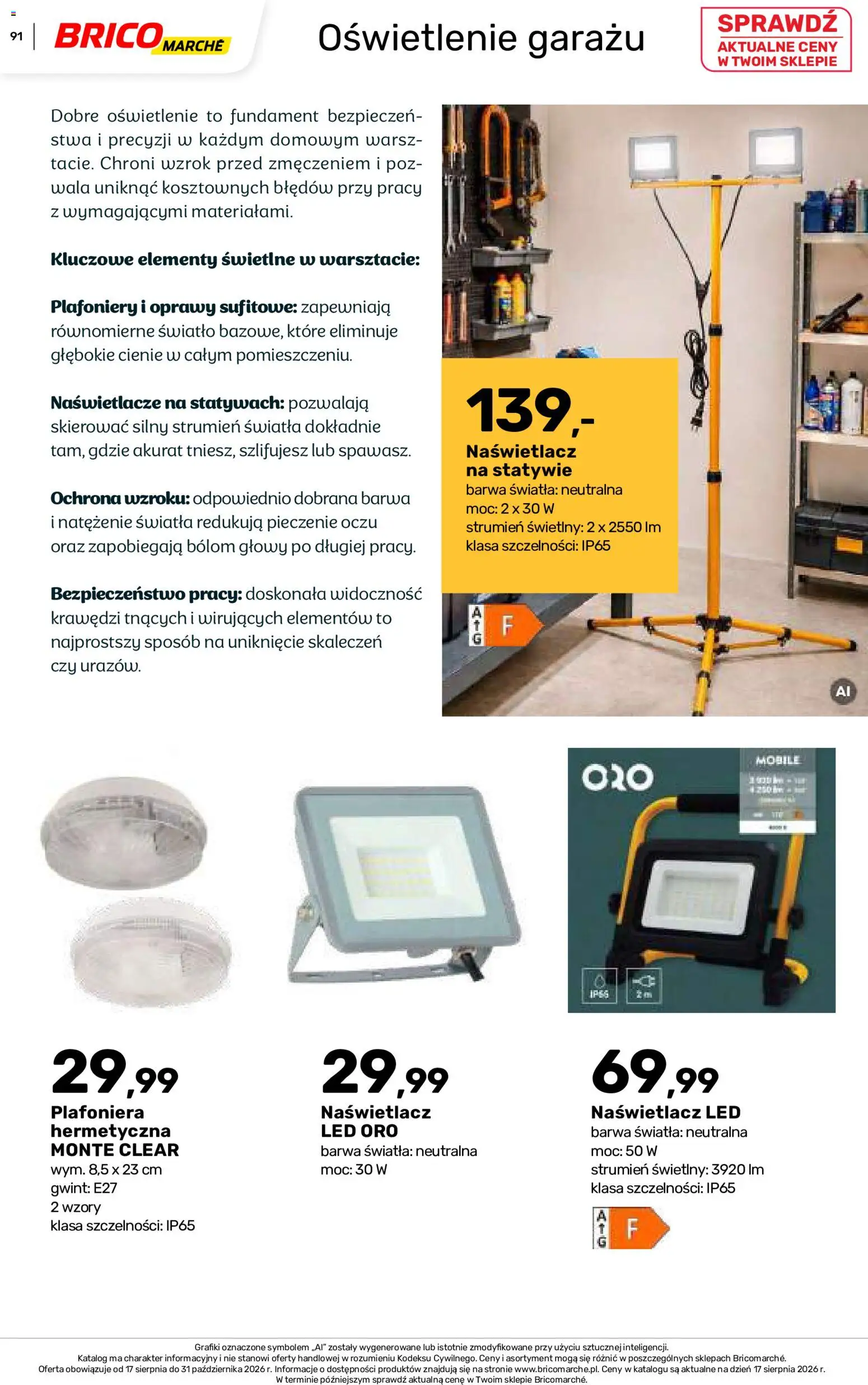 Brico Marché gazetka - Jesienne Inspiracje od 17.08.2026 | Strona: 91 | Produkty: Oświetlenie