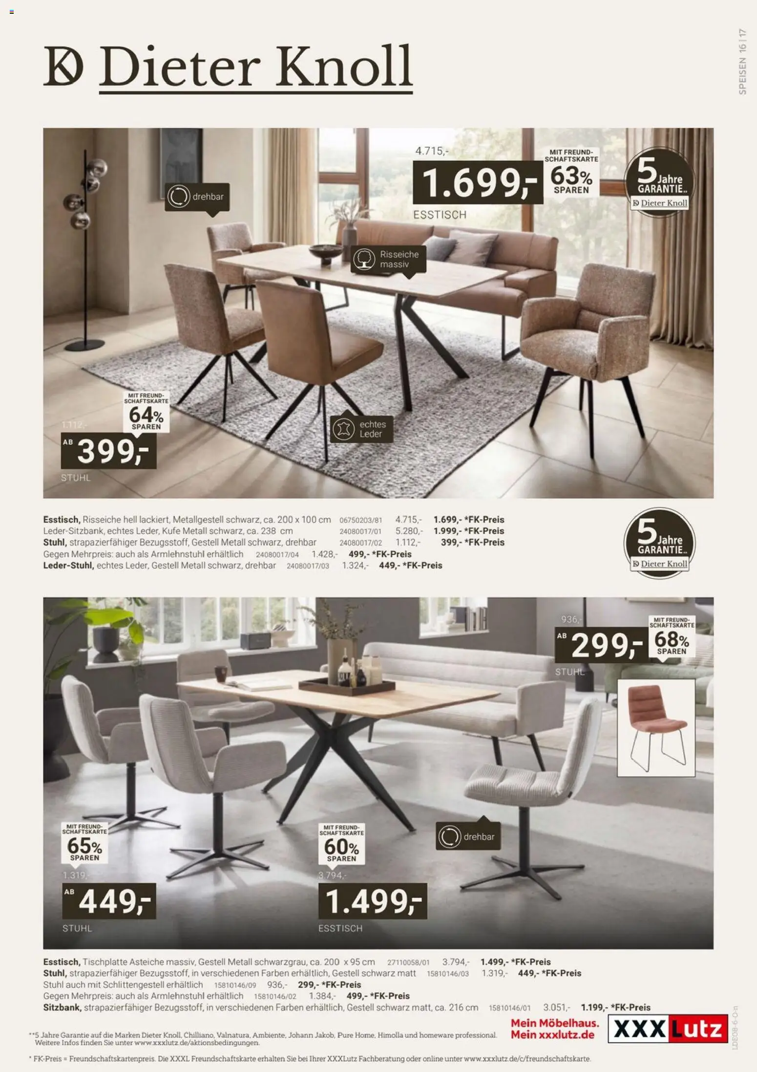 XXXLutz Dieter Knoll Spezial – gültig ab 01.08.2026 | Seite: 17 | Produkte: Esstisch, Stuhl