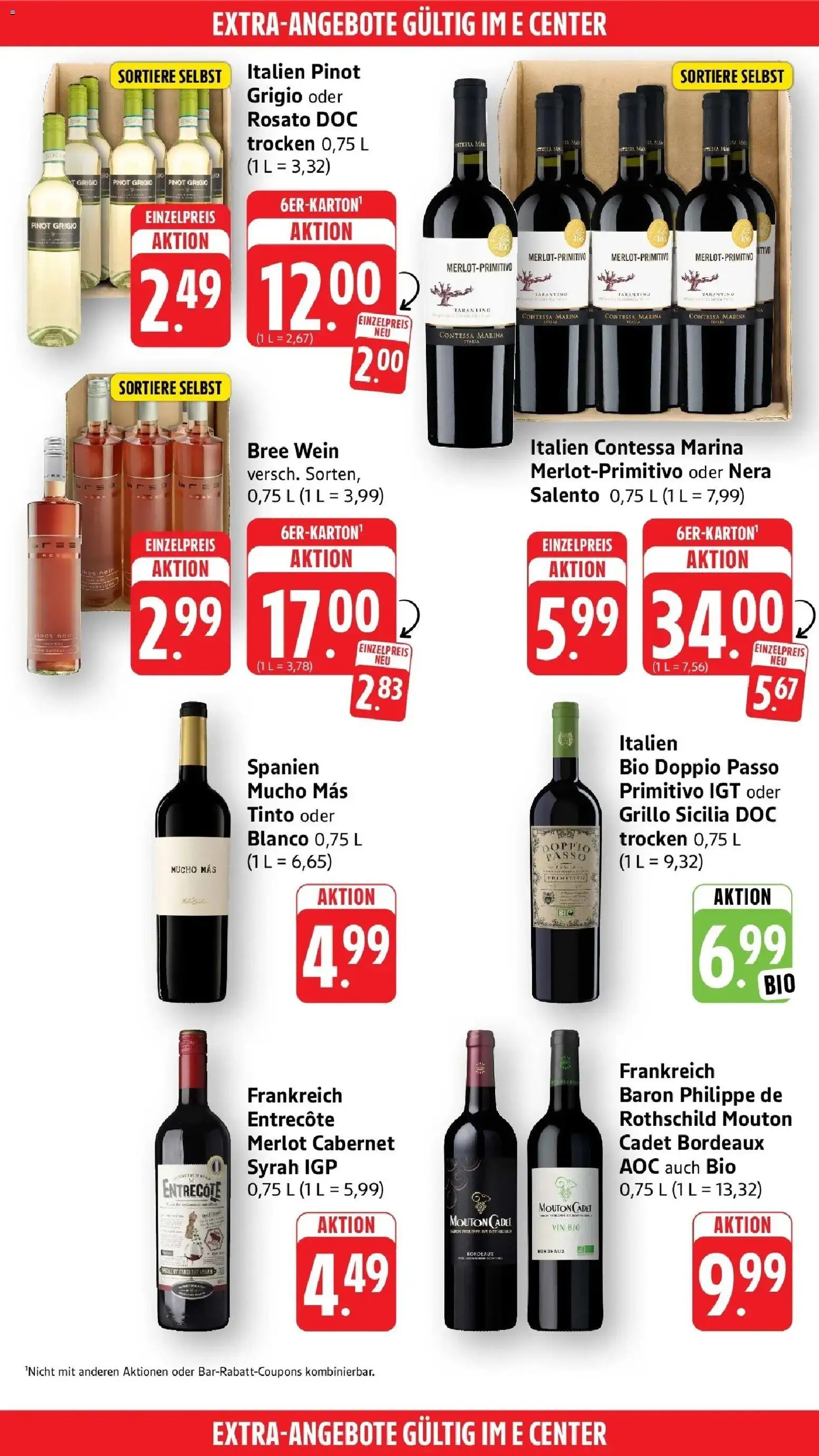 E center Prospekt Köngen (ab 07.09.2026) zum Blättern | Seite: 47 | Produkte: Merlot, Bree, Entrecote, Doppio Passo