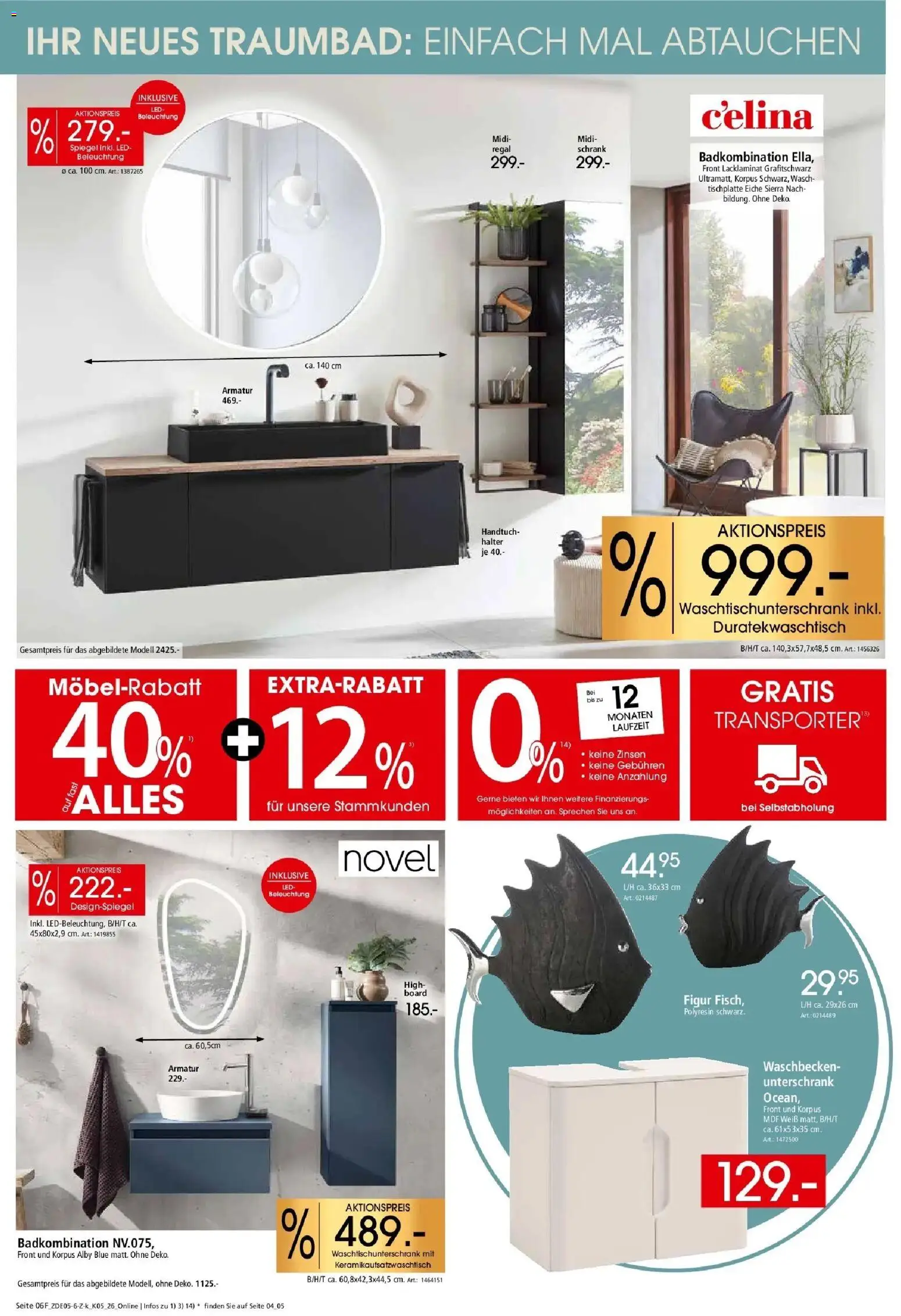 Zurbrüggen Küchen für ihr Zuhause – gültig ab 23.05.2026 | Seite: 18 | Produkte: Waschbecken, Spiegel, Armatur, Unterschrank