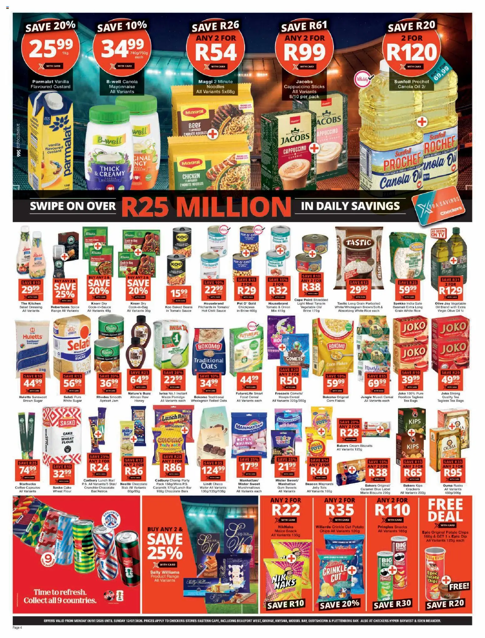 New Checkers catalogue – valid from 06/07/2026 | Page: 4 | Products: Flour, Rusks, Snacks, Flakes