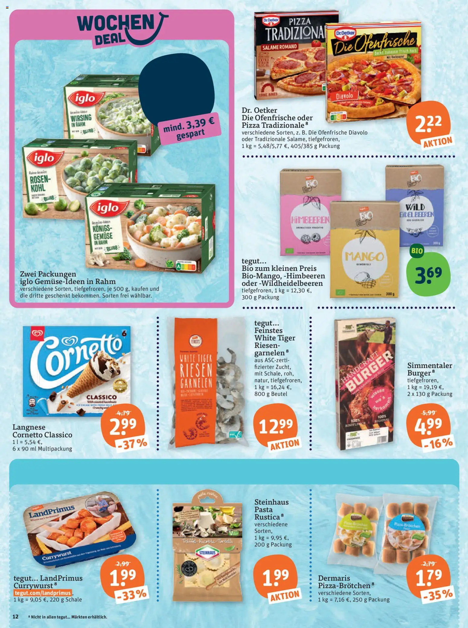 Tegut Prospekt – gültig ab 19.06.2026 | Seite: 14 | Produkte: Himbeeren, Gemüse, Mango, Tiger garnelen