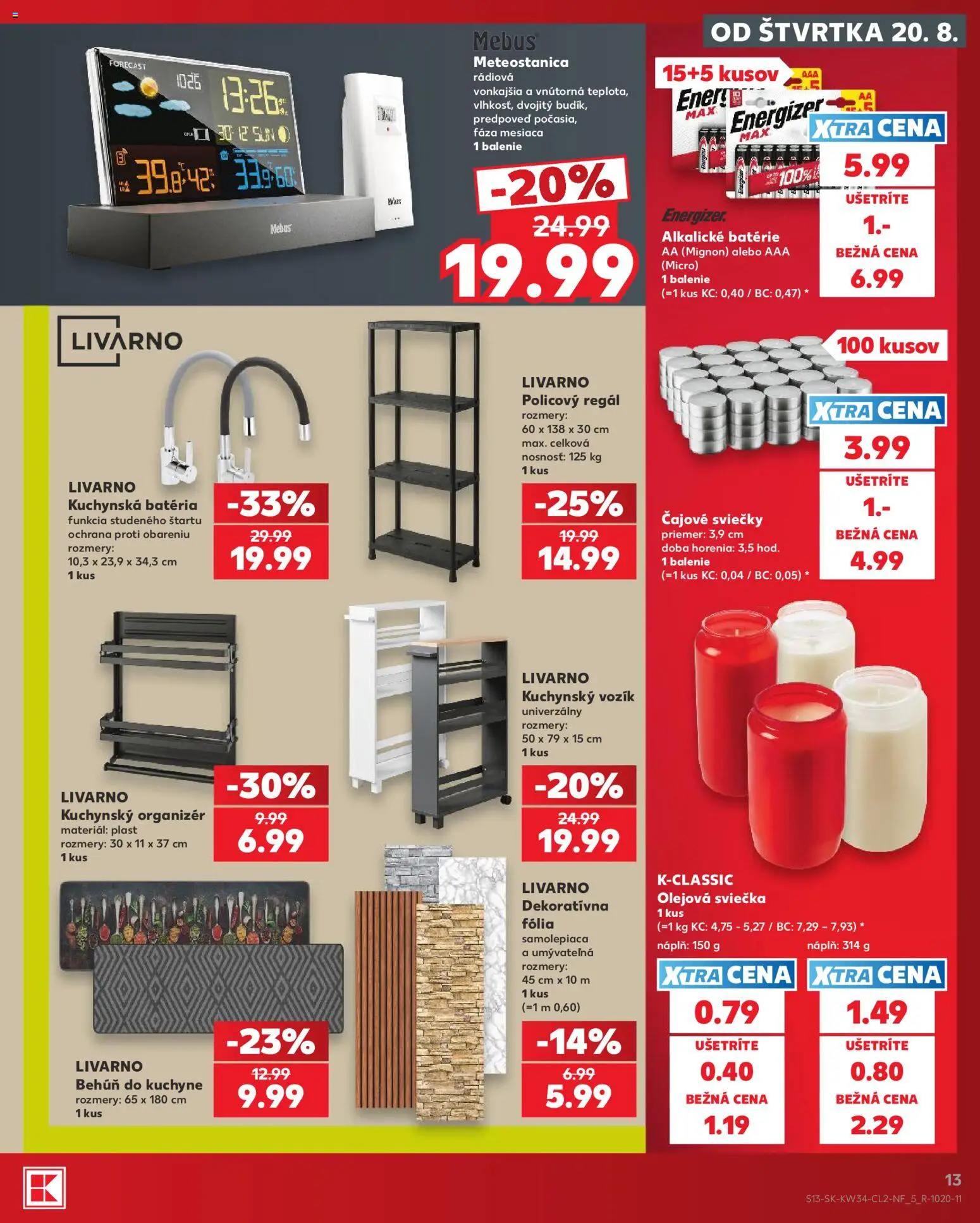 Kaufland SK akciós ujság - amely érvényes a következő dátumtól: 2026.08.20. | Oldal: 13 | Termékek: Fólia