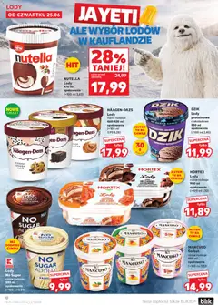 Pogląd oferty "Kaufland gazetka" - ważna od 25.06.2026 | Strona: 10 | Produkty: Nutella, Sorbet, Lody proteinowe, Lody