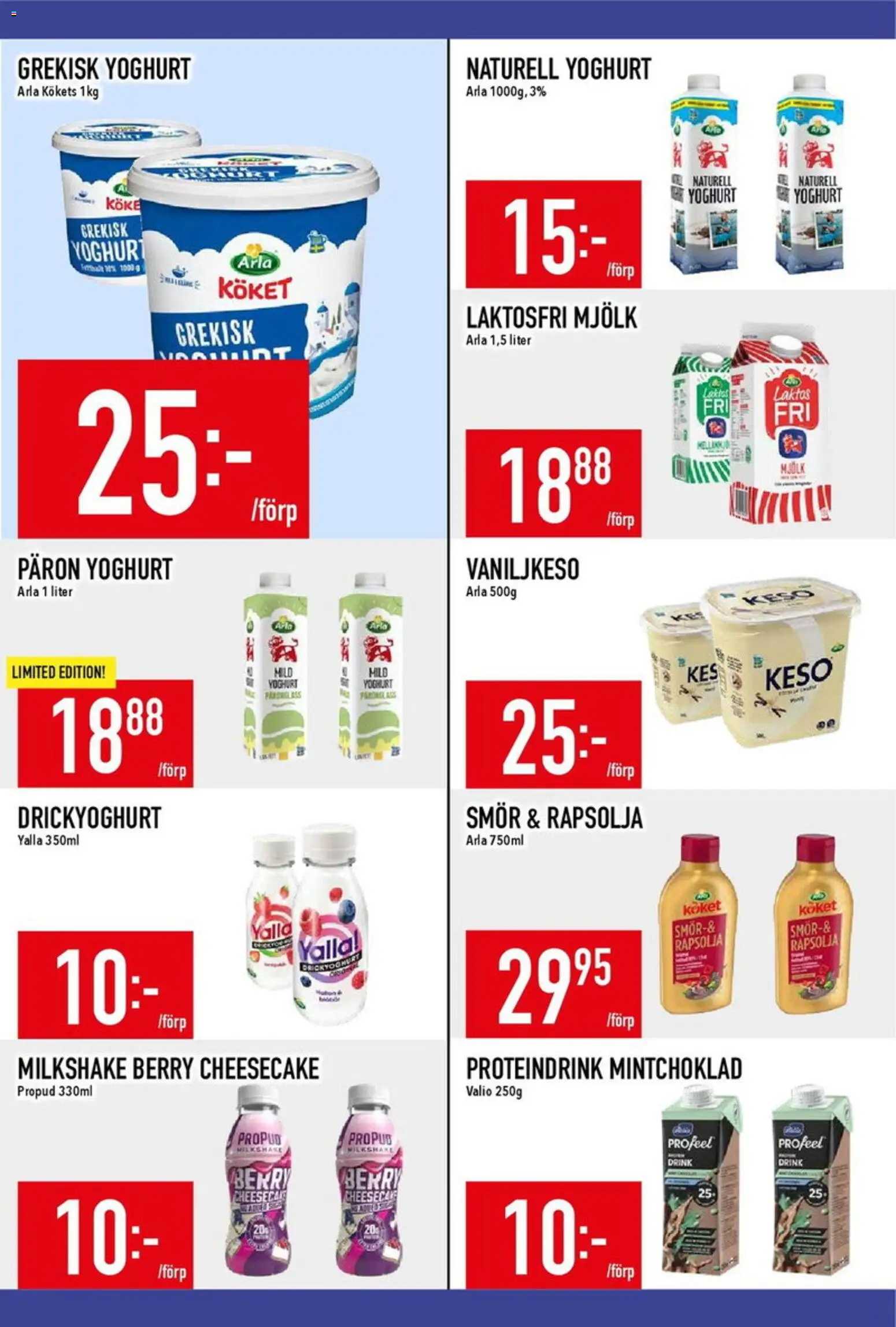 Matdax reklamblad aktuell från 17/08/2026 | Sida: 9 | Produkter: Grekisk yoghurt, Smör, Rapsolja, Laktosfri mjölk