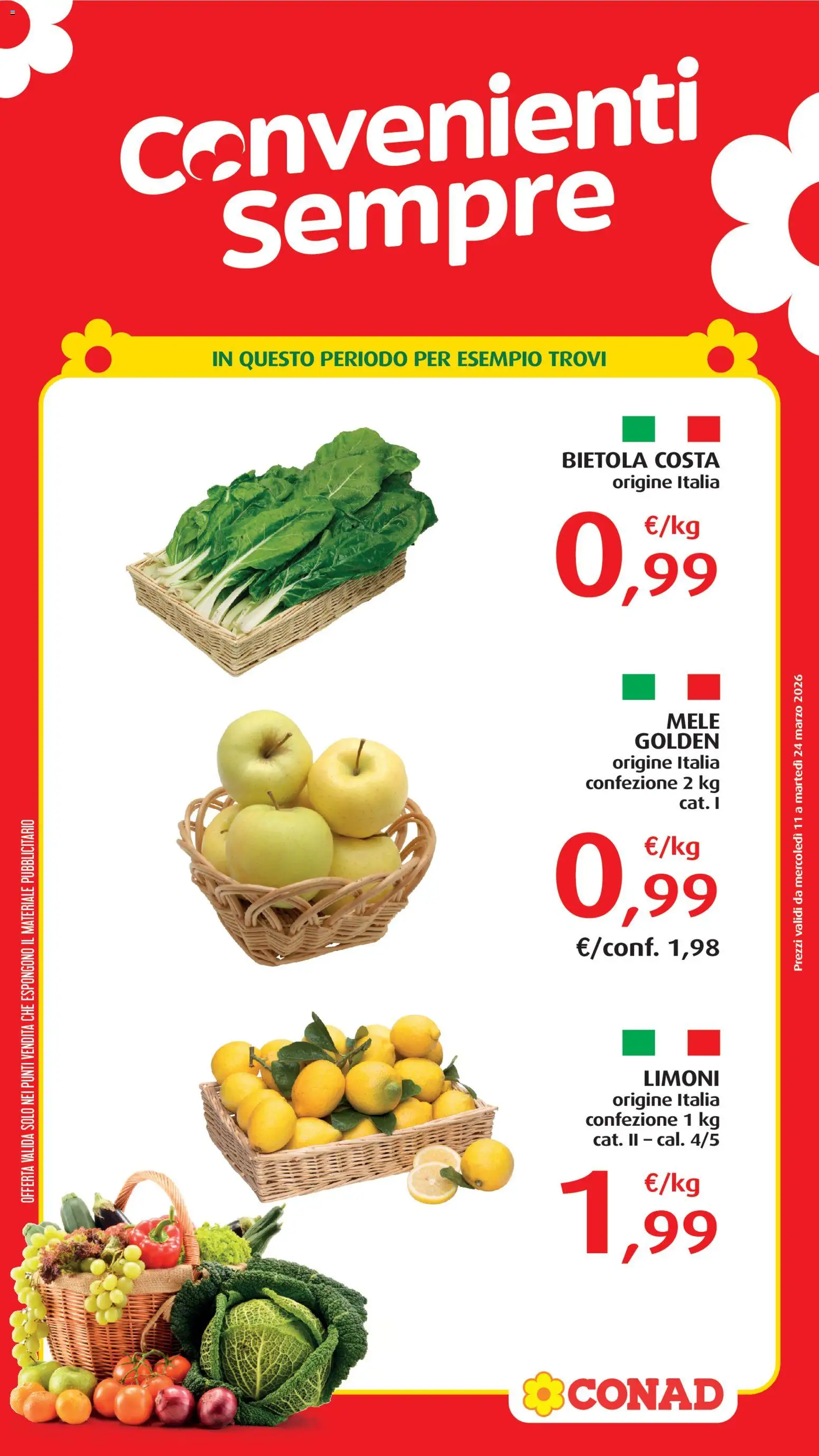 Volantino Conad del 11.03.2026 | Pagina: 3 | Prodotti: Mele