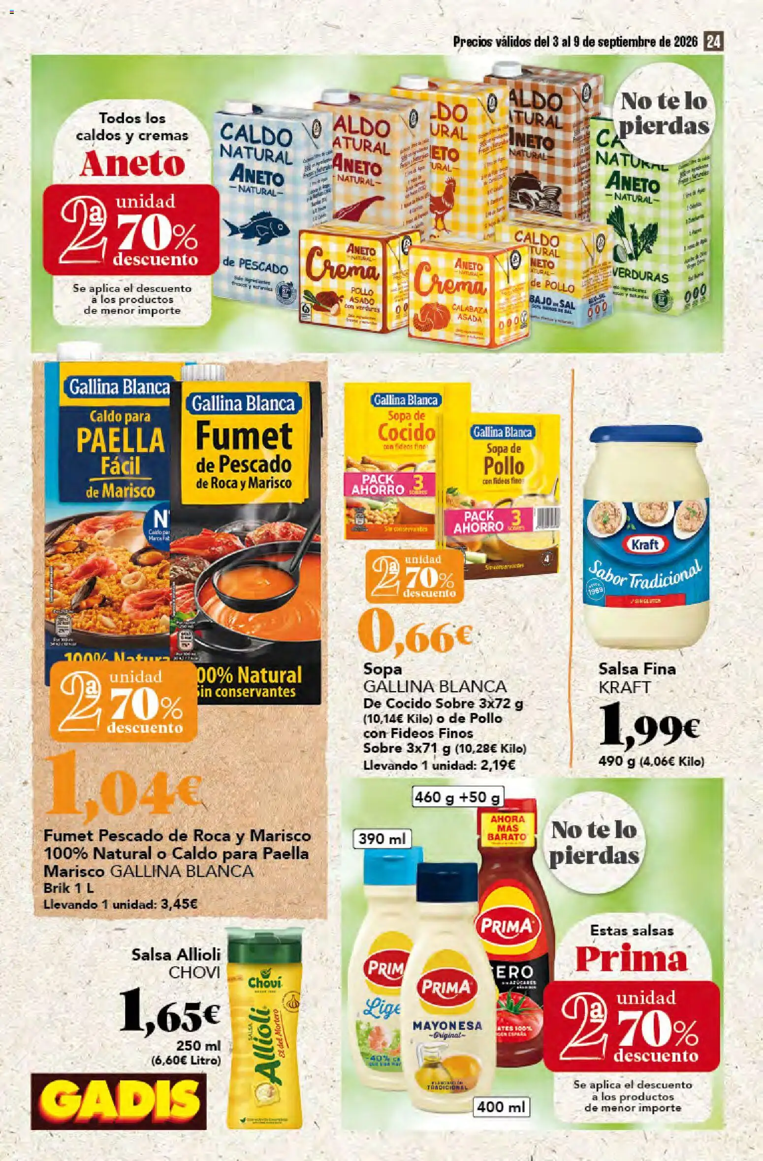 Gadis folleto │ válido desde el 03/09/2026 | Página: 24 | Productos: Calabaza, Fideos, Crema, Té