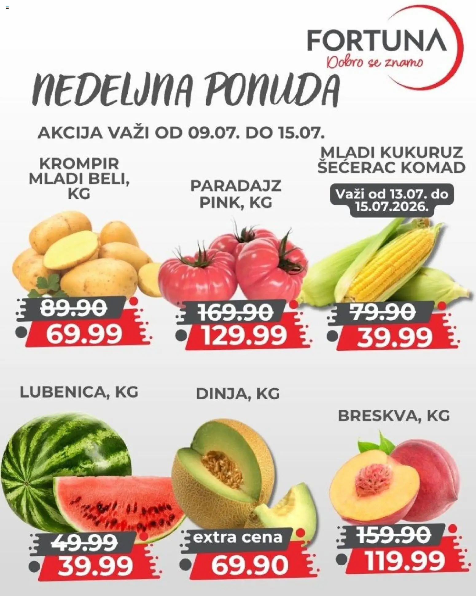 Fortuna Market katalog - važi od 09.07.2026 | Strana: 3 | Proizvode: Krompir, Kukuruz, Paradajz