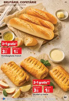 Ofertele Carrefour valabile de la 26.08.2026 | Pagină: 44 | Produse: Ştrudel cu mere, Raft, Ștrudel, Mere