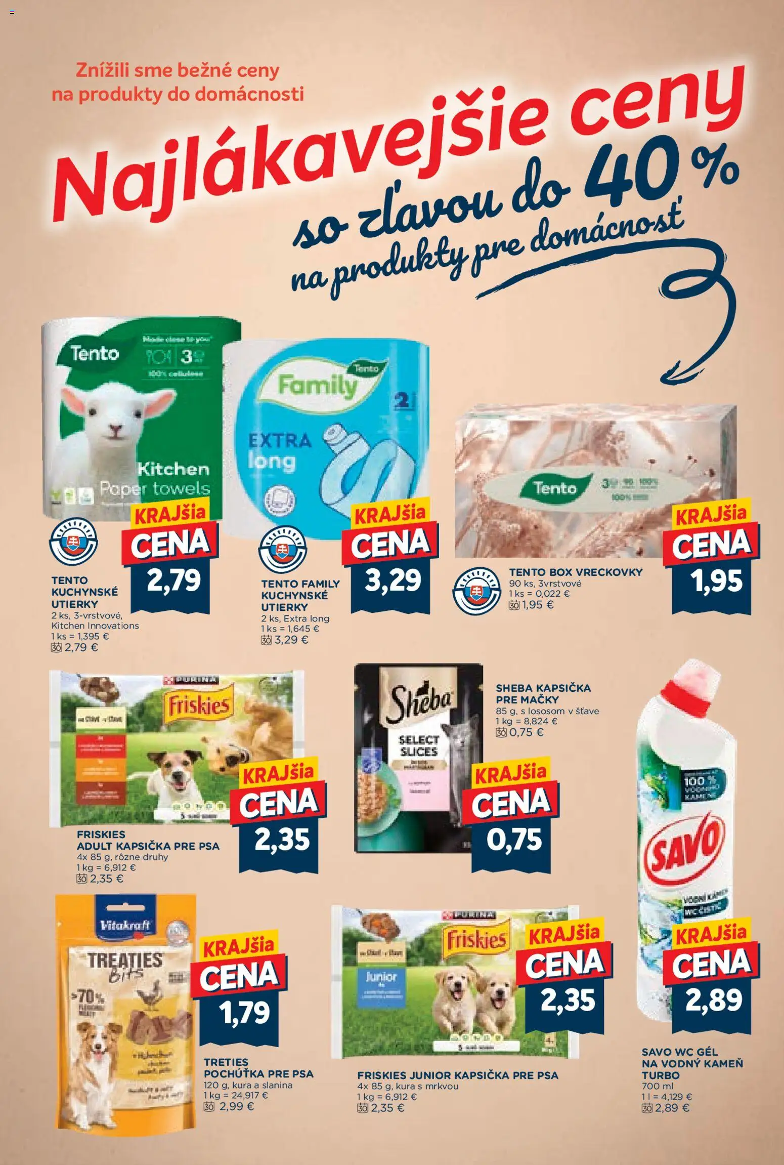Nové Kraj akcie – leták je platný od 18.06.2026 | Strana: 14 | Produkty: Friskies, Slanina, Wc, Savo