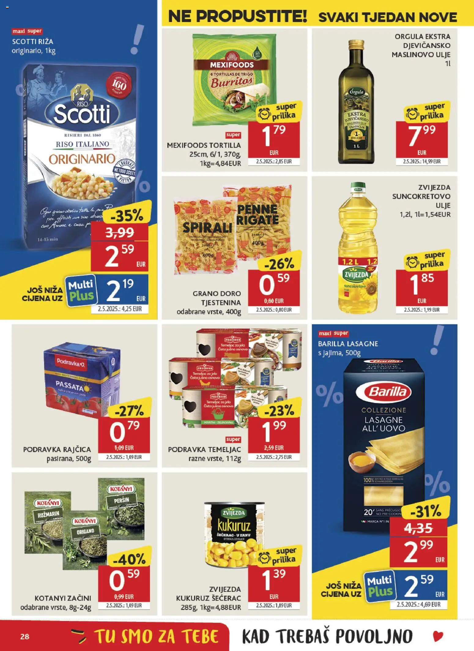 Konzum HR akciós ujság - amely érvényes a következő dátumtól: 20.05.2026 | Oldal: 28 | Termékek: Tortilla, Penne, Lasagne
