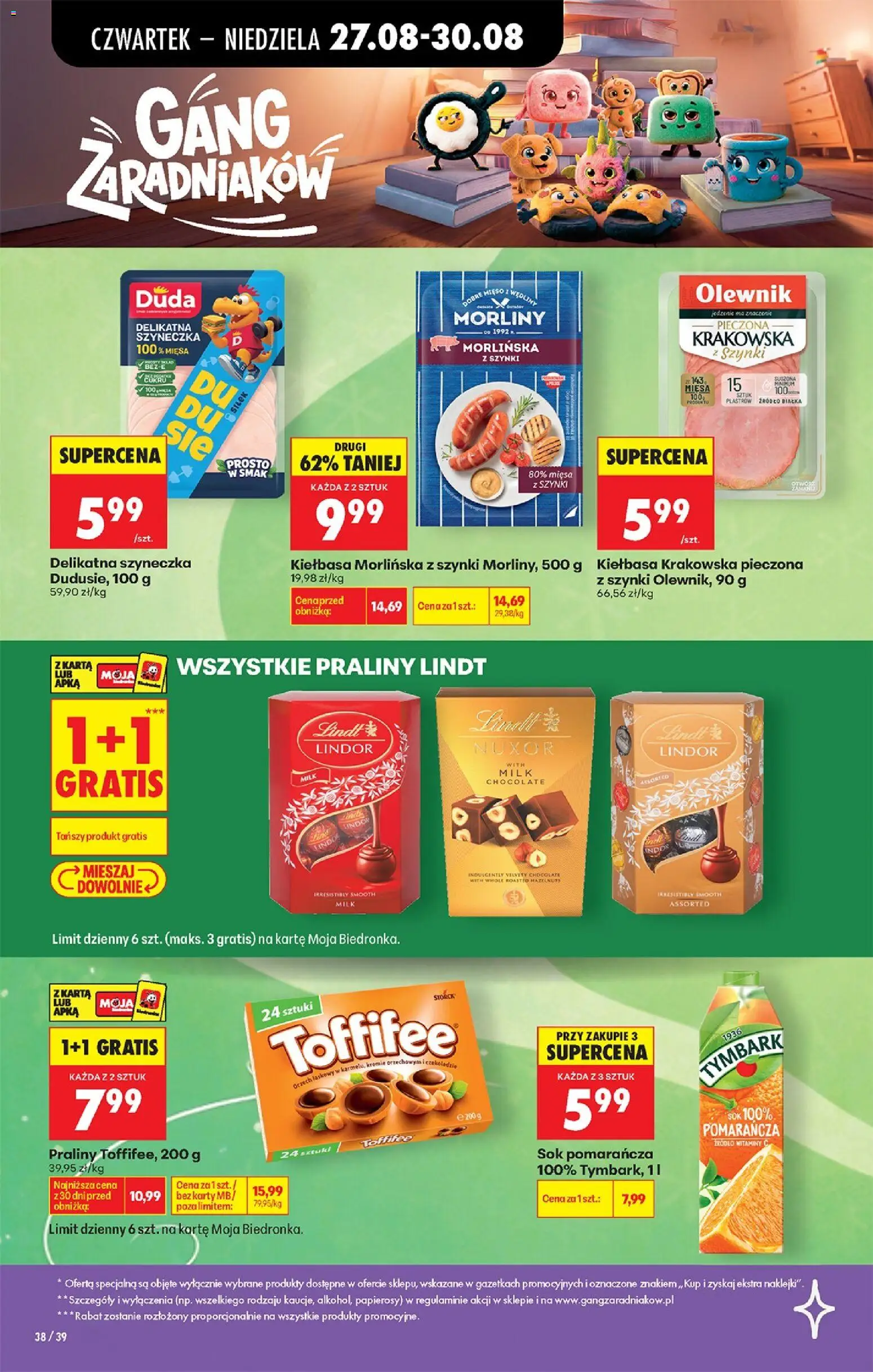 Biedronka Polsko leták - Codziennie niskie ceny od 27.08.2026 | Strana: 54 | Produkty: Lindt, Toffifee, Lindt lindor, Milk chocolate
