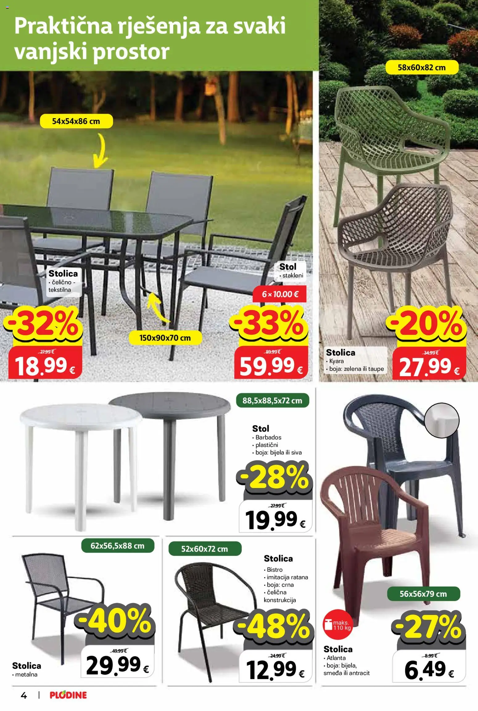 Plodine katalog | vrijedi od 11.03.2026 | Stranica: 4 | Proizvodi: Stol, Stolica
