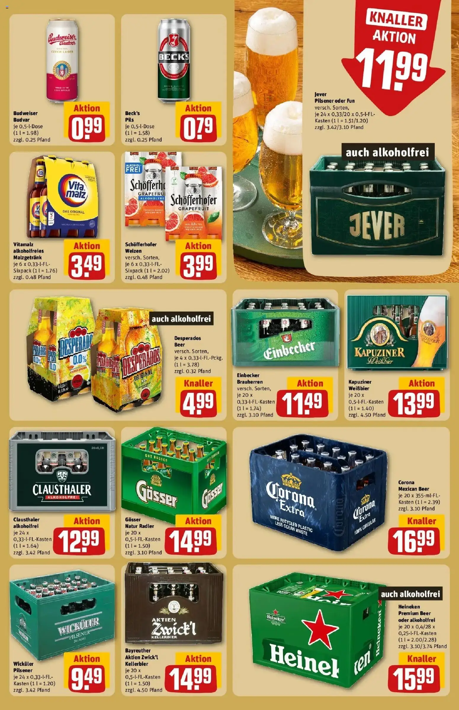 REWE Prospekt ab 14.09.2026 zum Blättern » Angebote | Seite: 21 | Produkte: Weißbier, Pils, Grapefruit, Budweiser