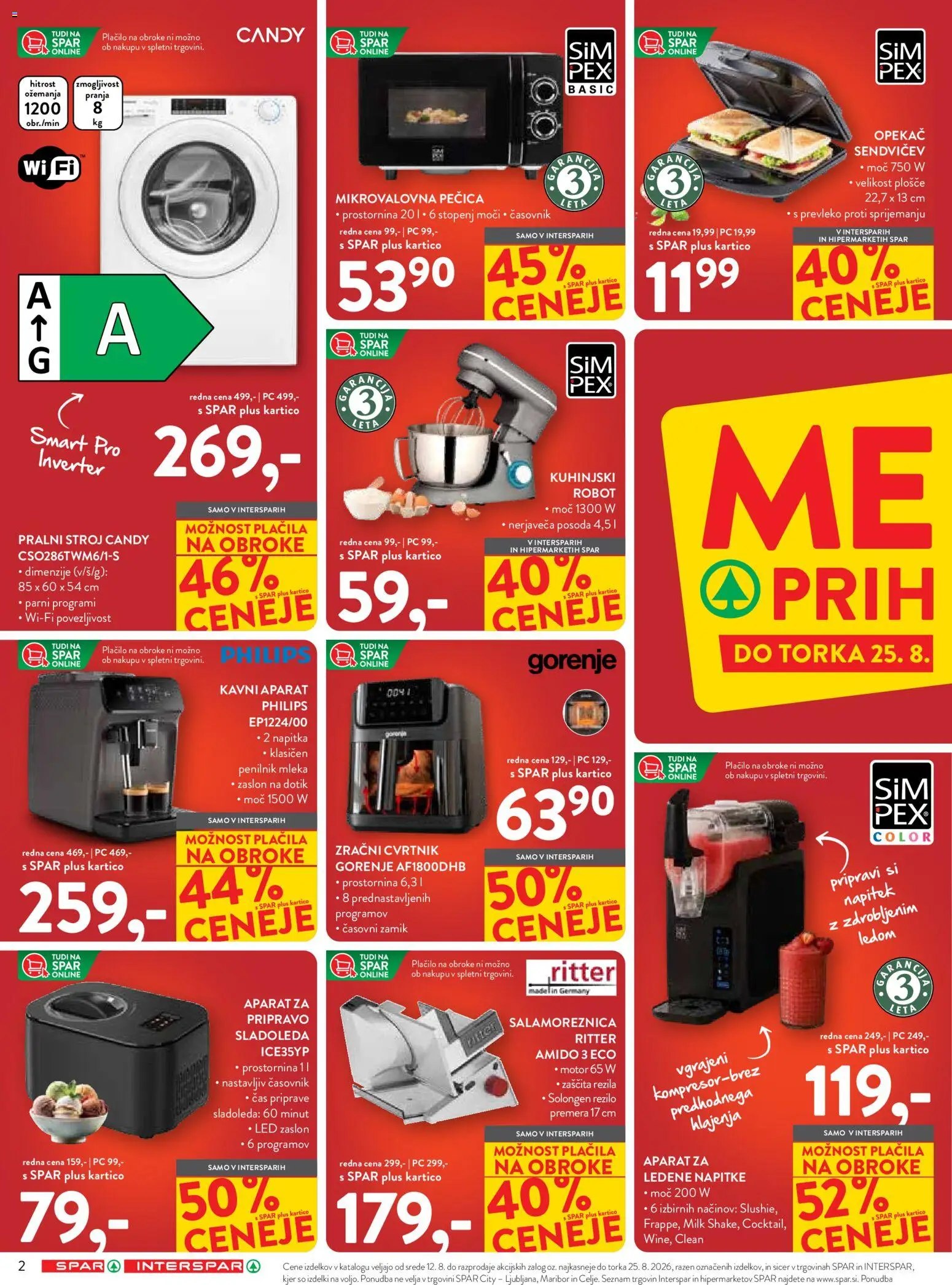 Novi Spar katalog ponudbe – veljaven od 12.08.2026 | Stran: 2 | Izdelki: Pecica, Mikrovalovna pecica, Robot, Časovnik