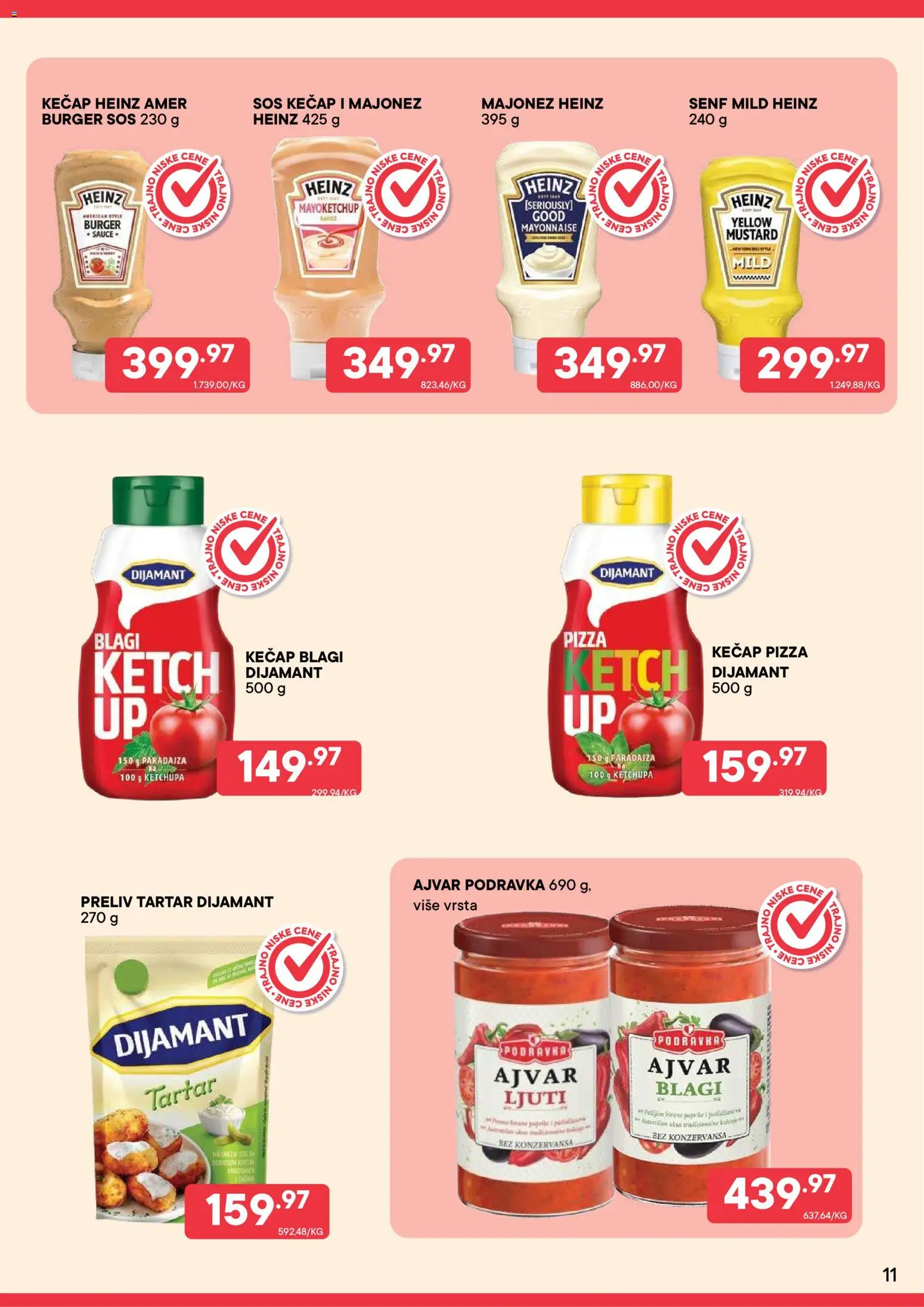 PerSu katalog - važi od 01.08.2026 | Strana: 11 | Proizvode: Kečap, Senf, Burger, Podravka